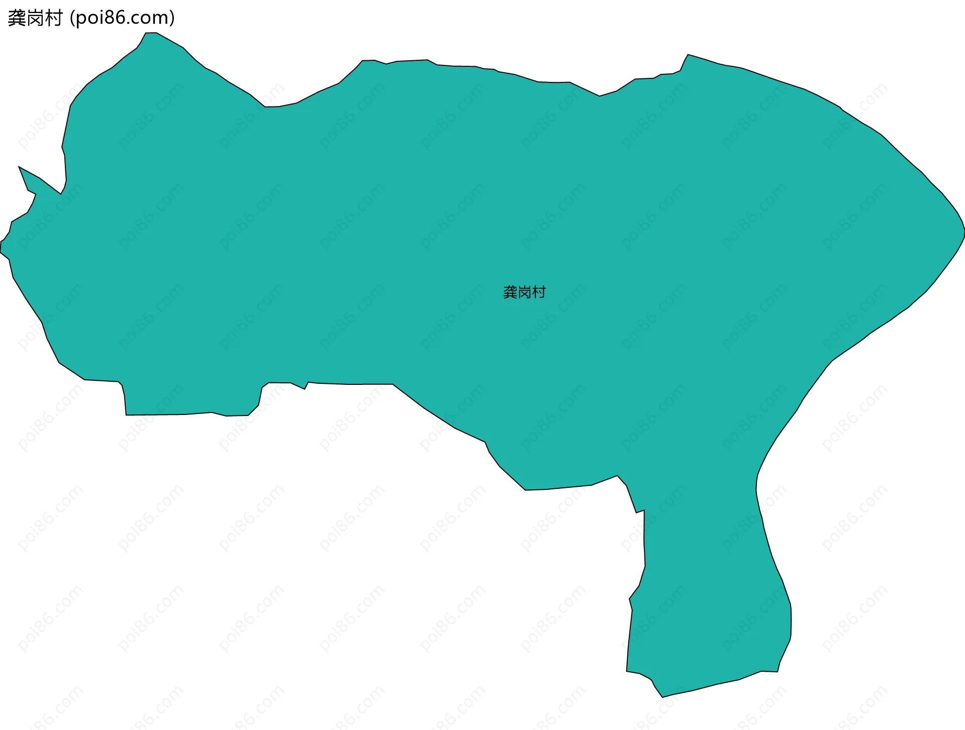 龚岗村边界地图