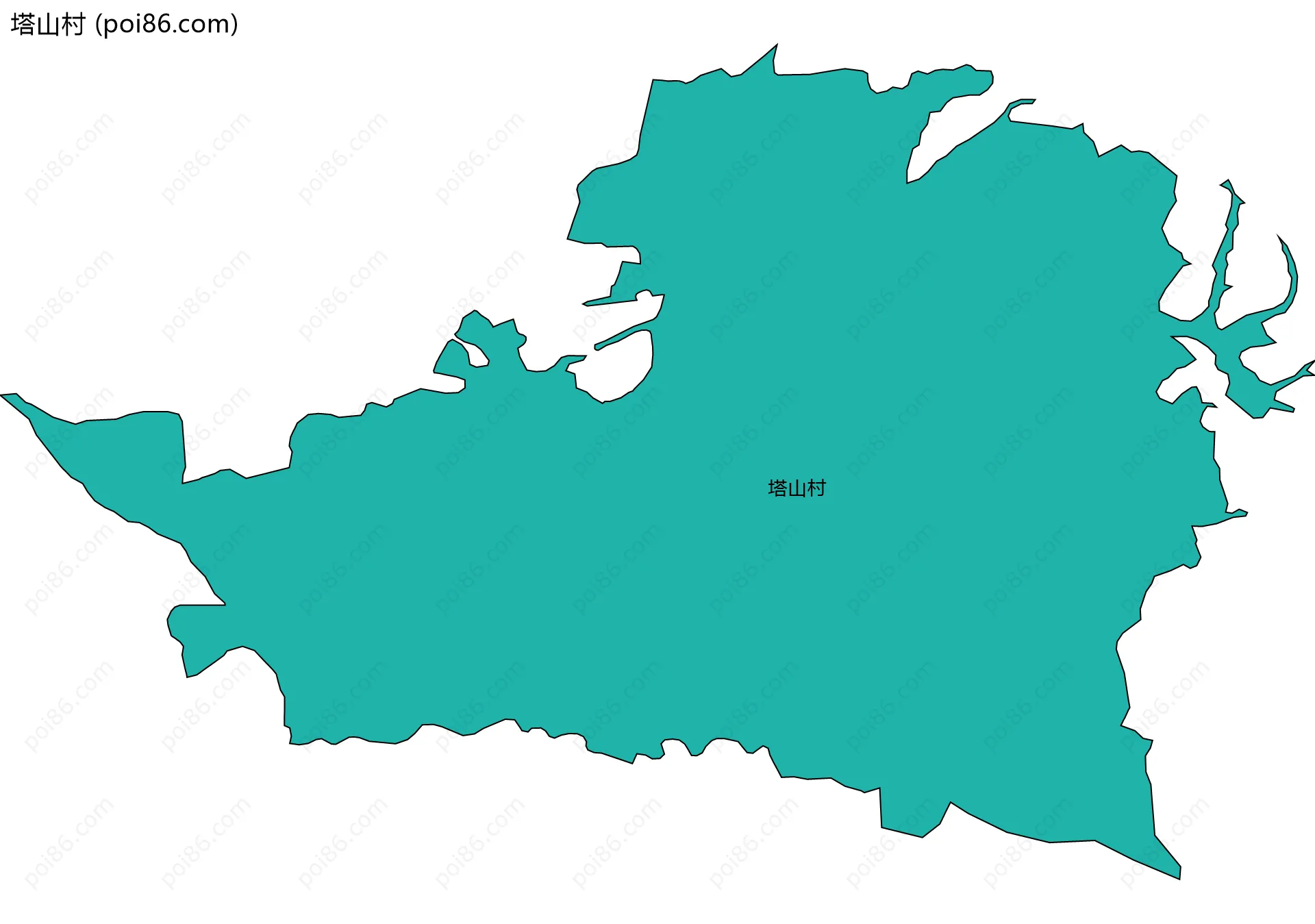 塔山村边界地图