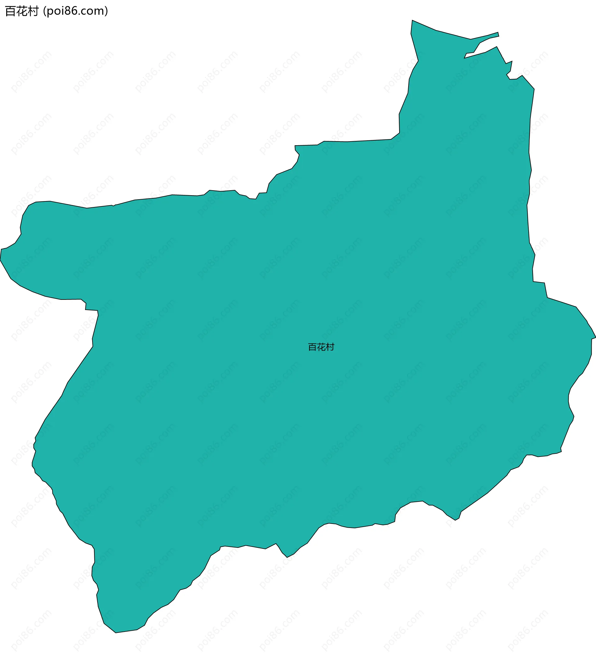 百花村边界地图