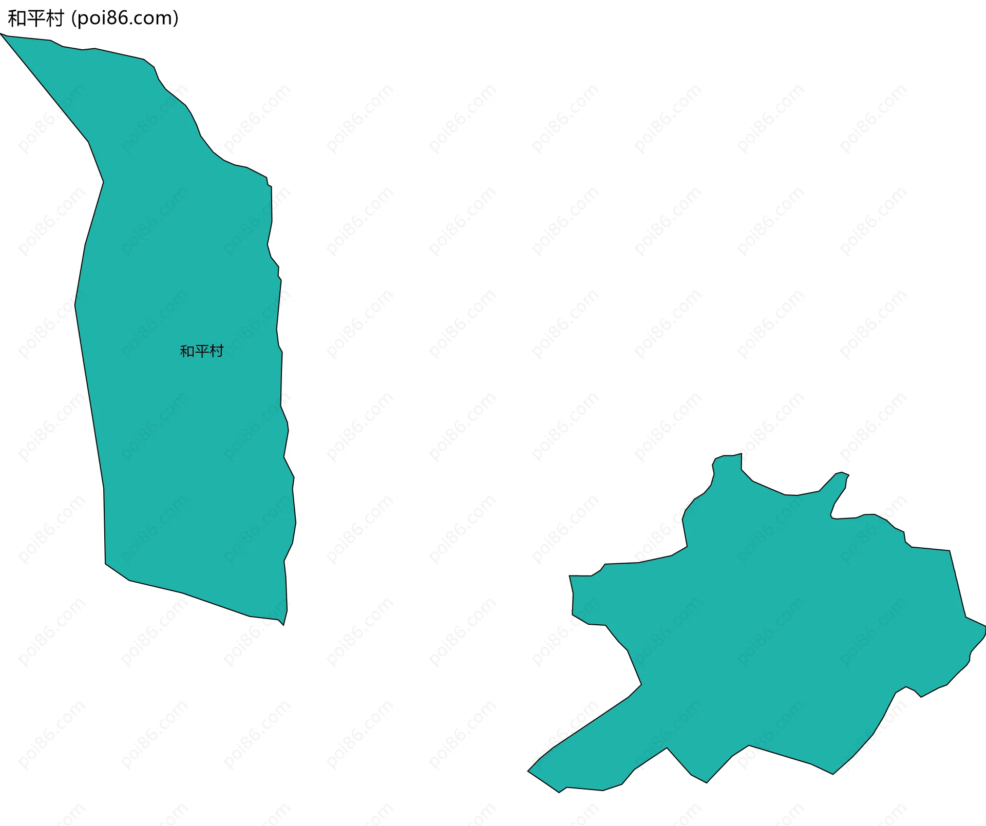 和平村边界地图