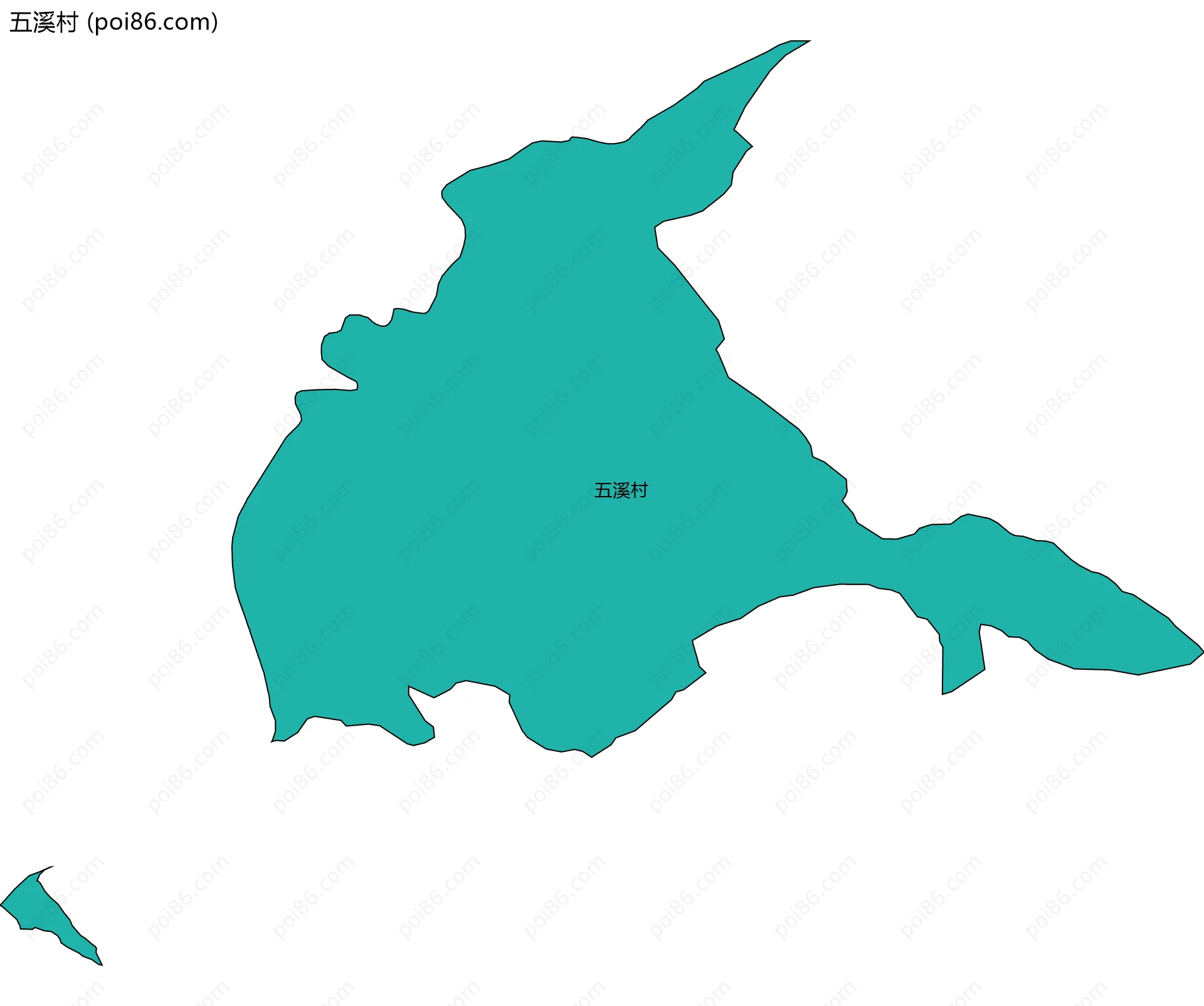 五溪村边界地图