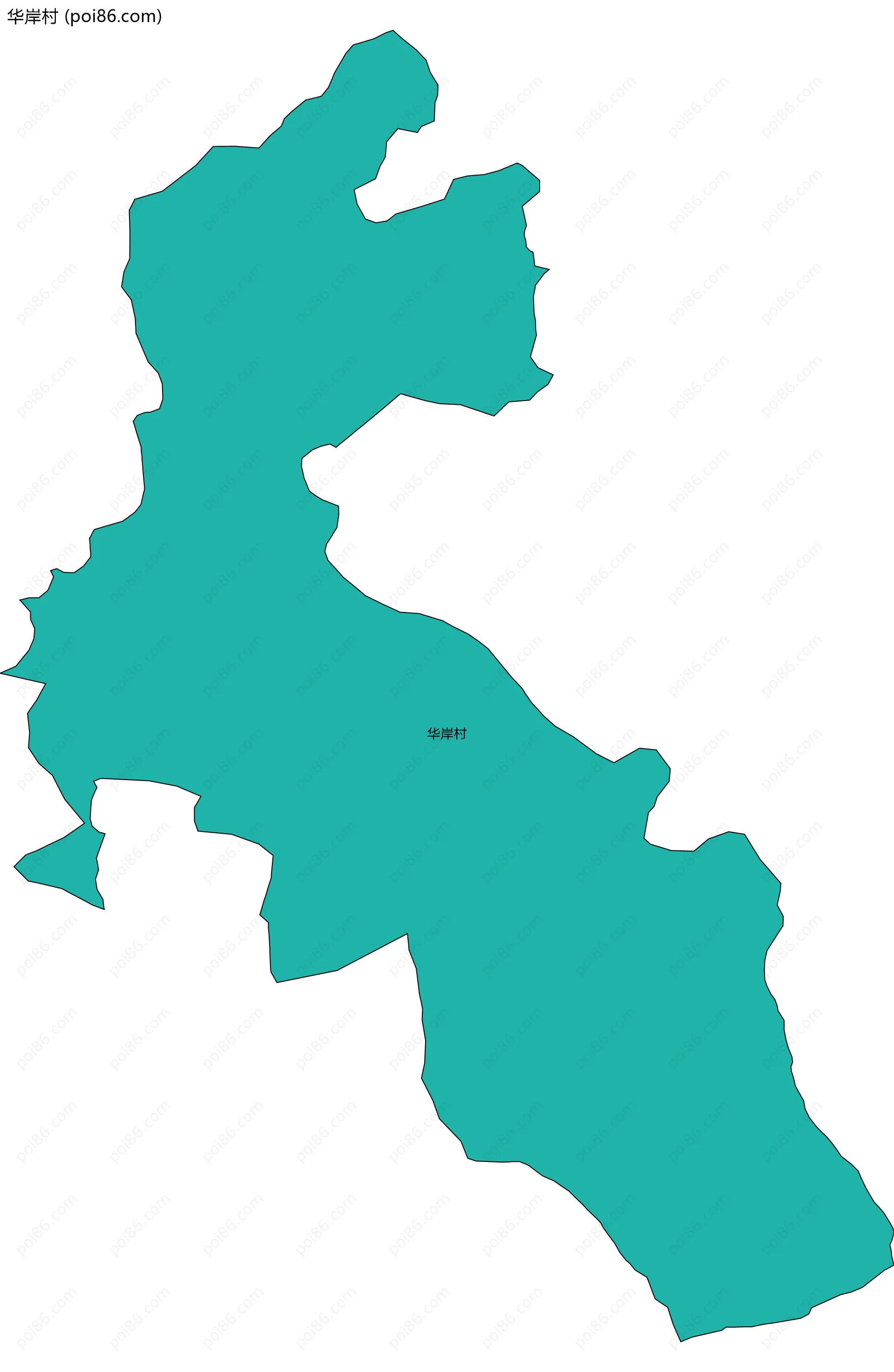 华岸村边界地图