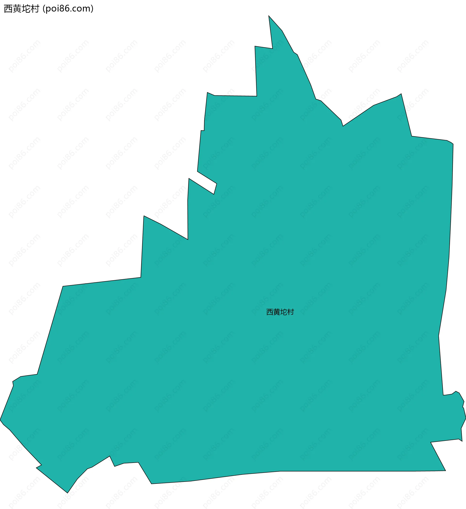 西黄坨村边界地图