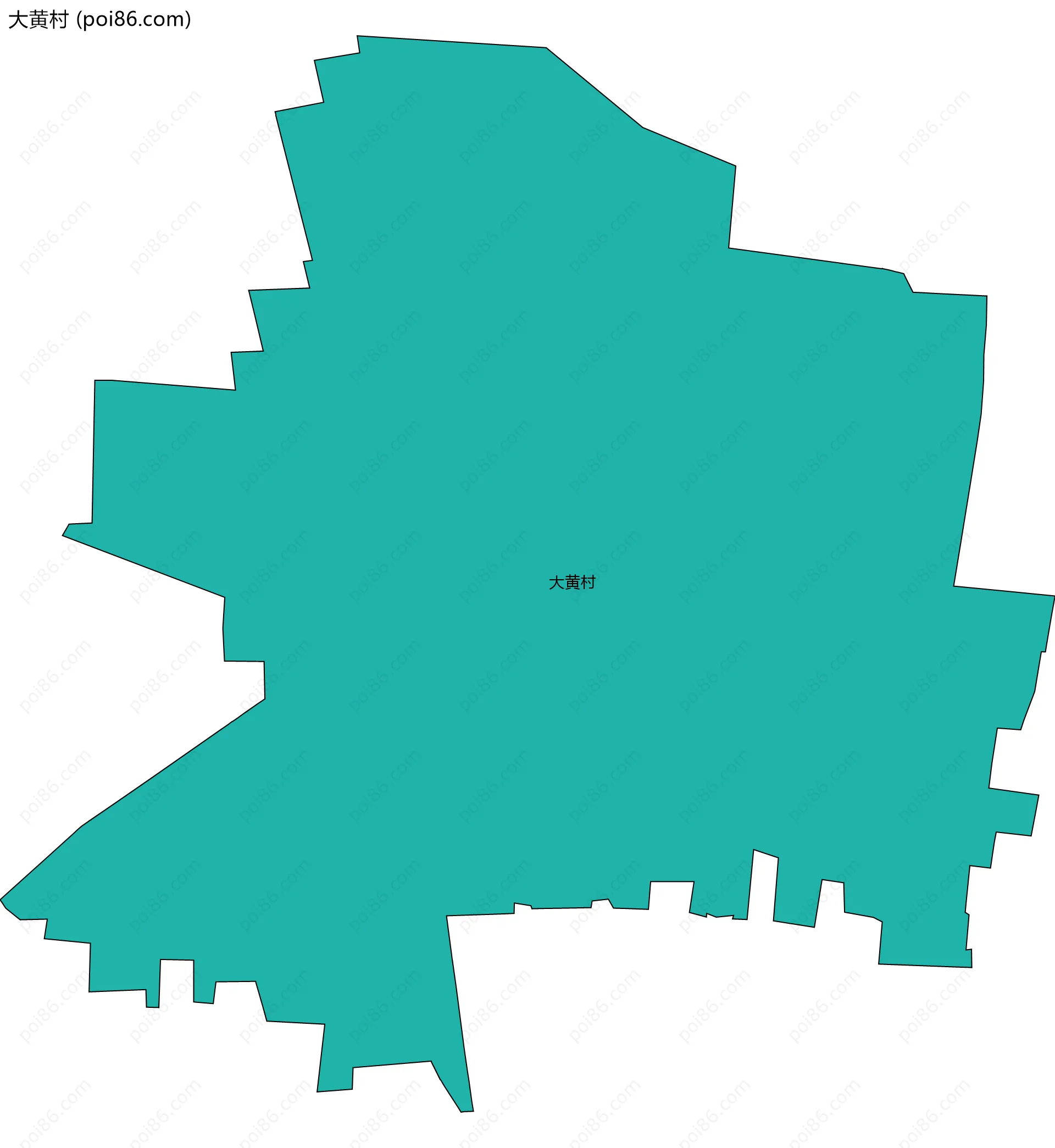 大黄村边界地图