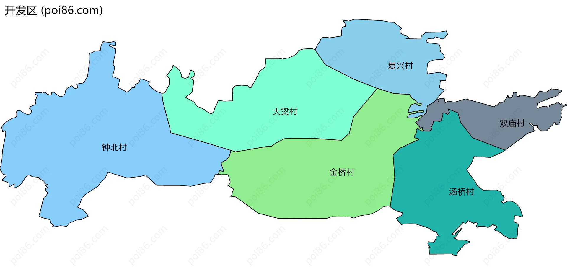 开发区边界地图(五级行政区划)