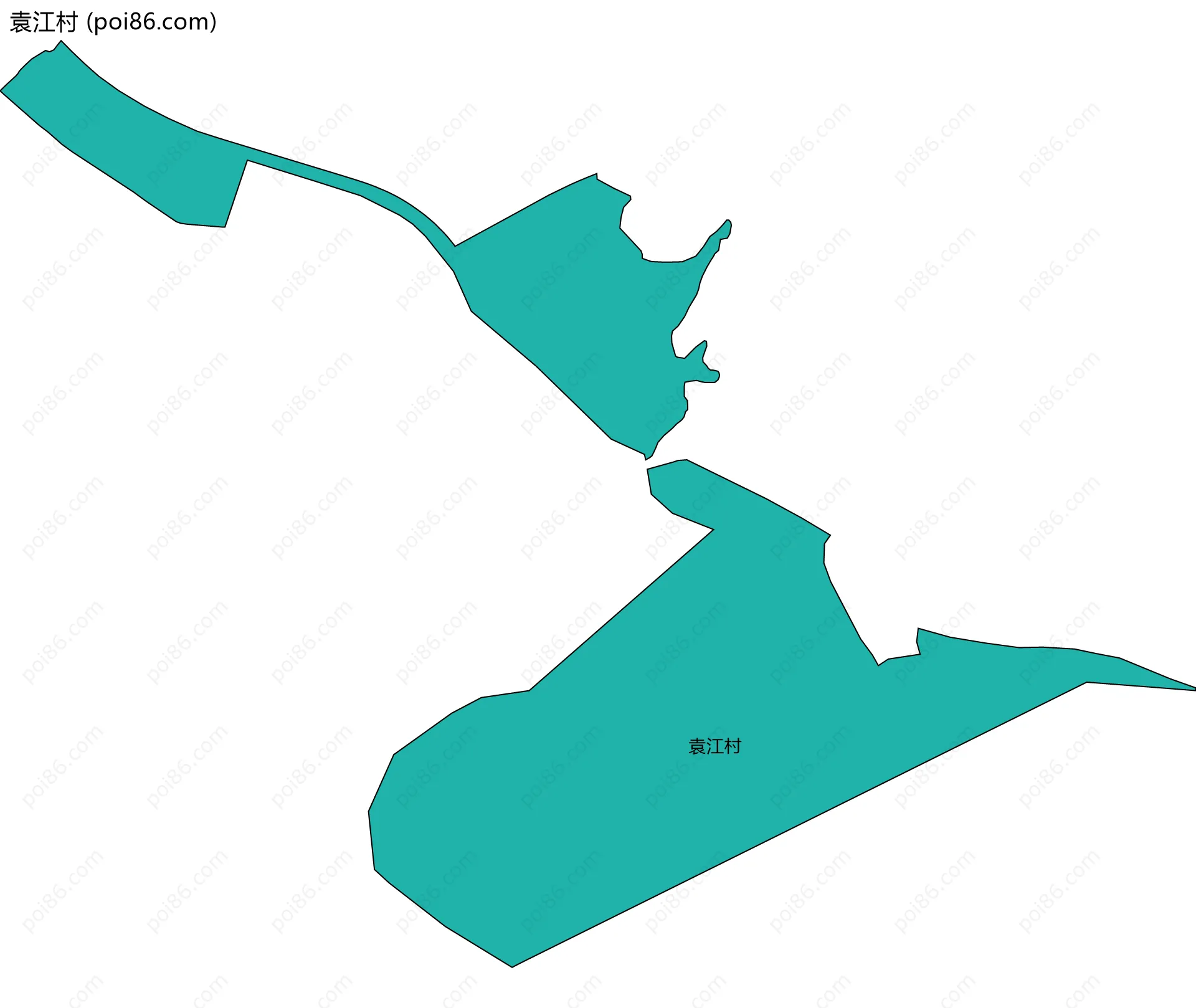 袁江村边界地图