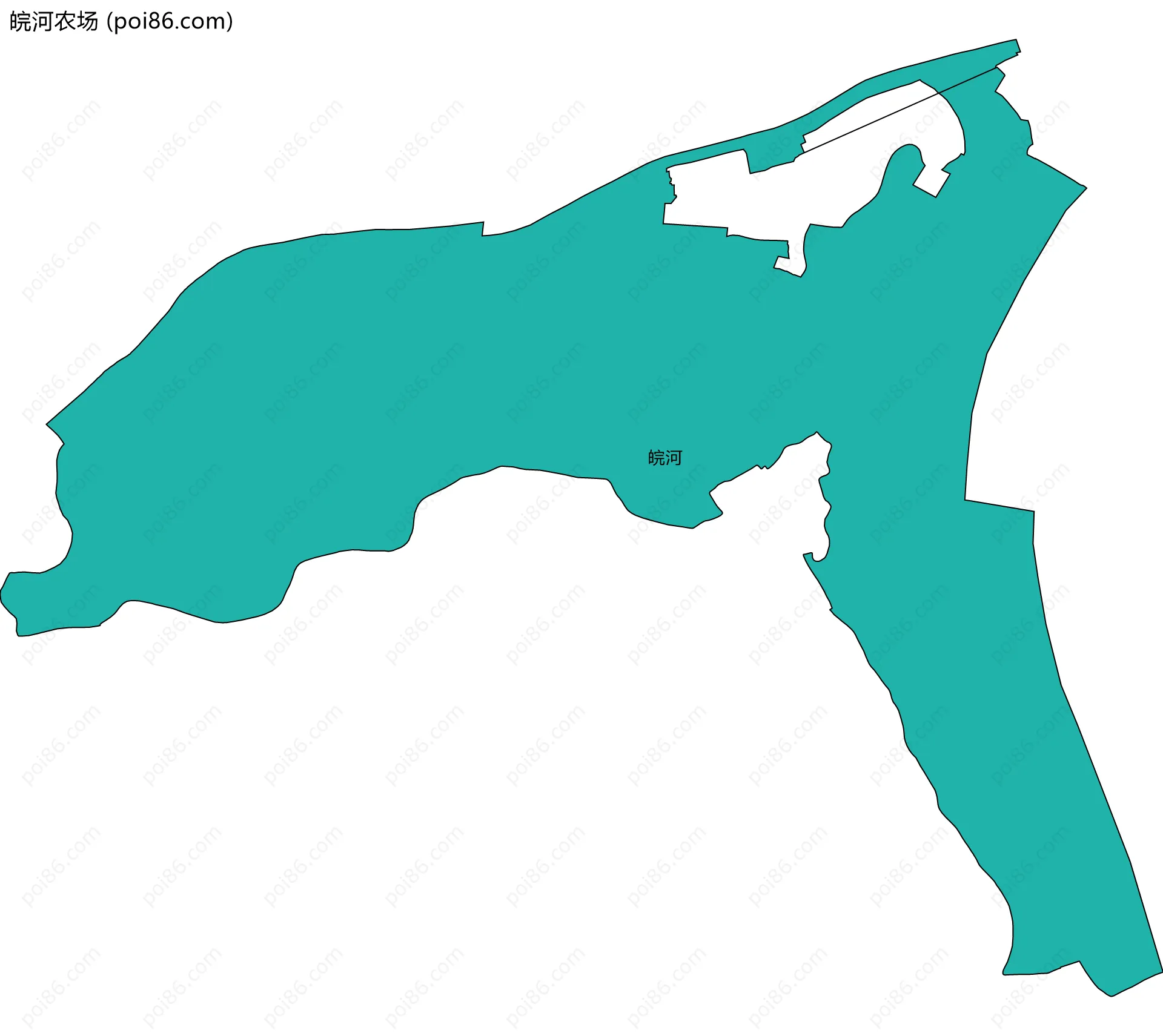 皖河农场边界地图(五级行政区划)