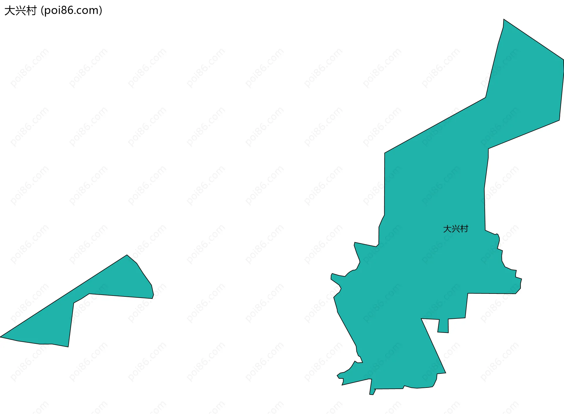 大兴村边界地图