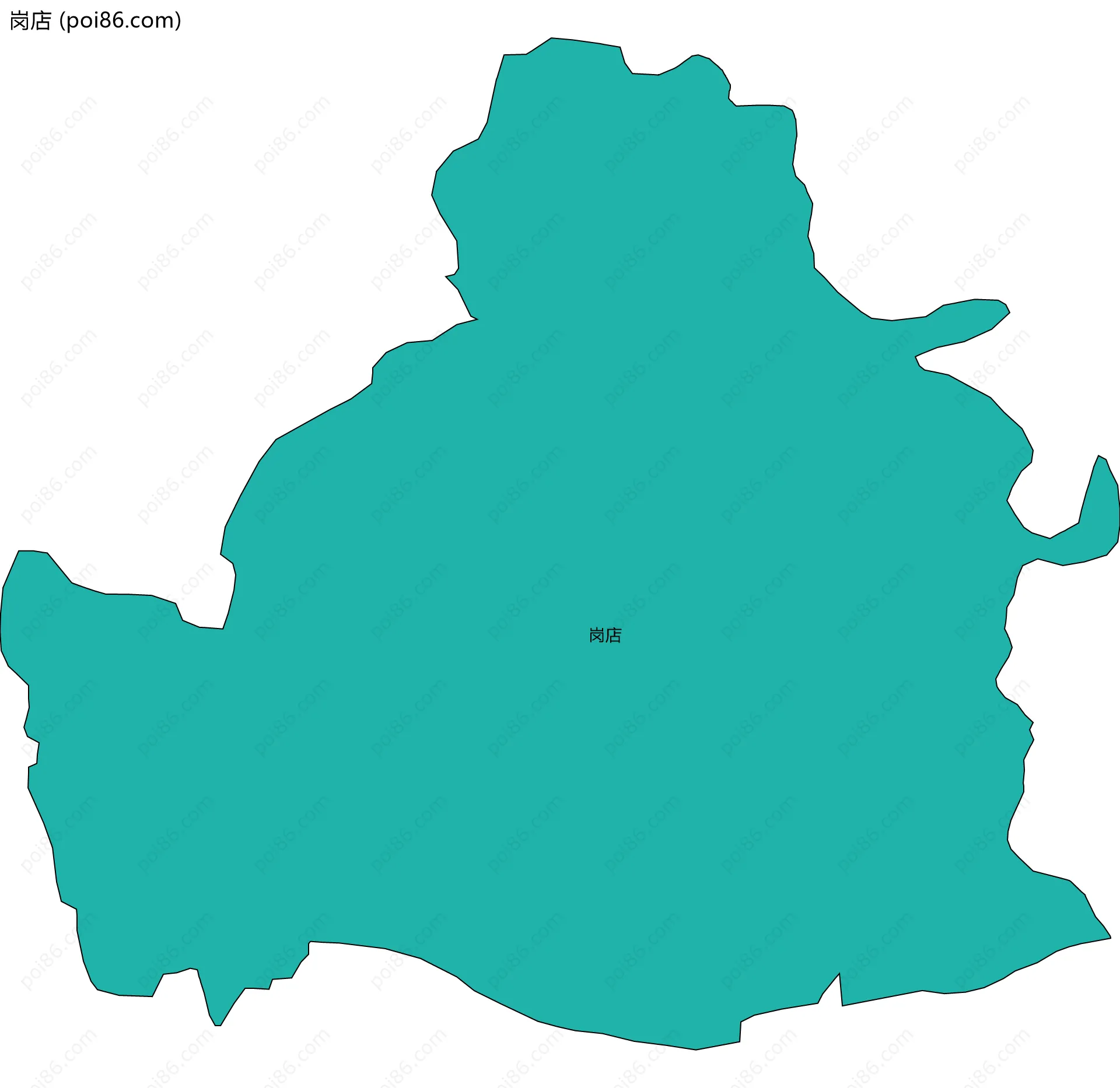 岗店边界地图