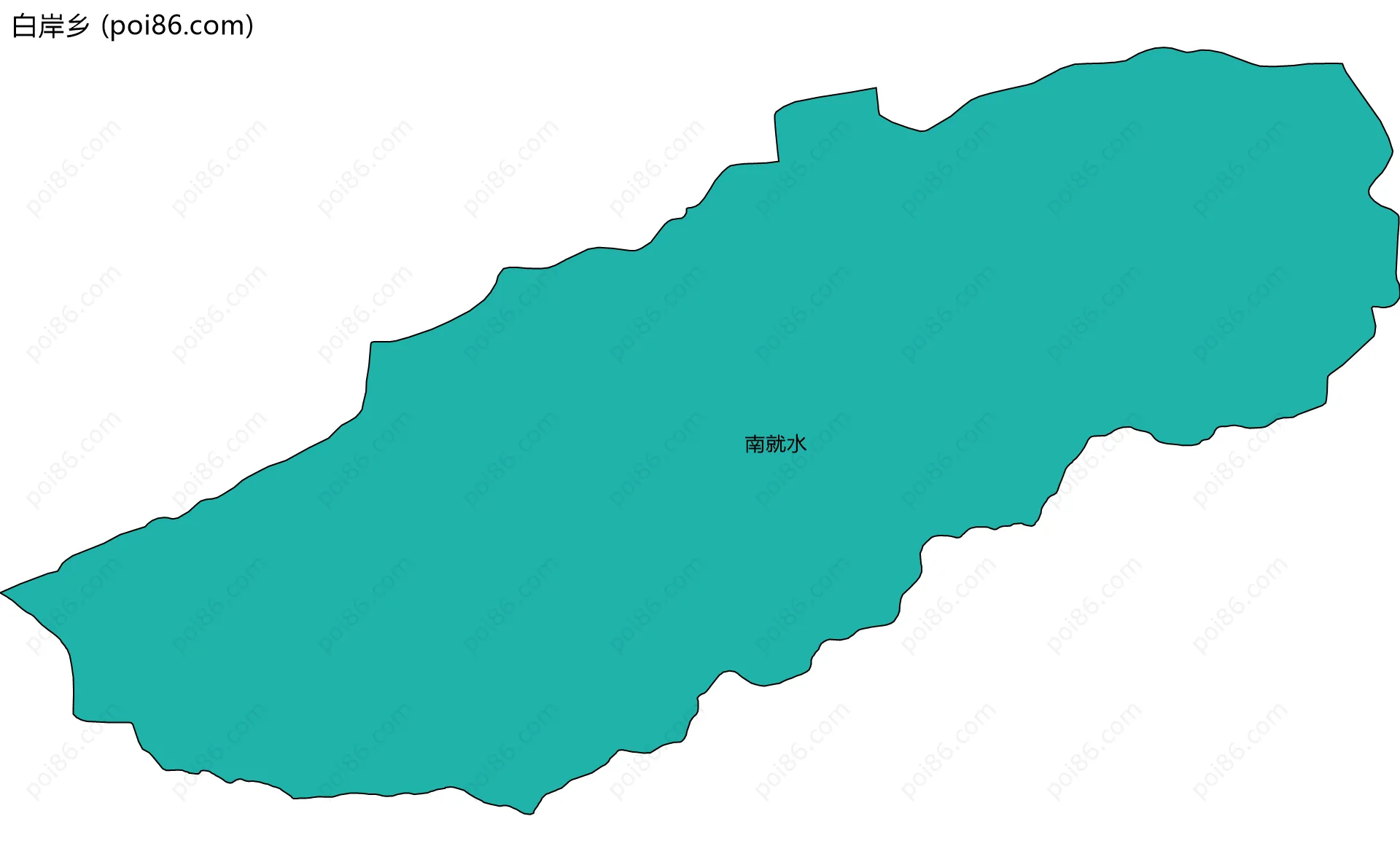 白岸乡边界地图(五级行政区划)