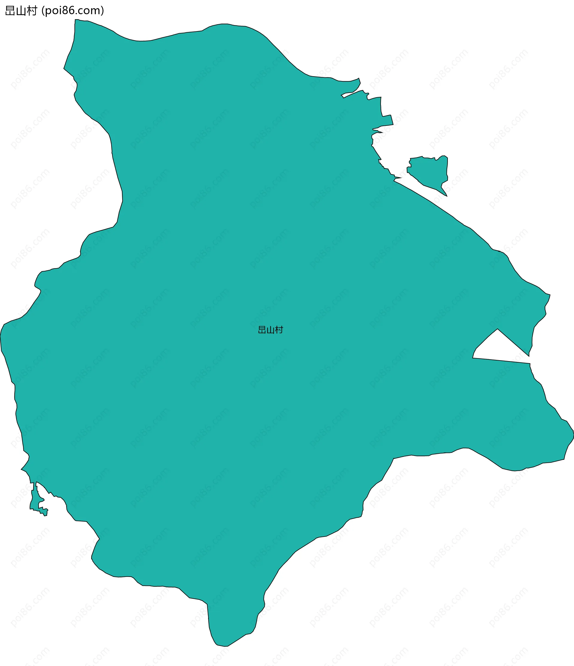 旵山村边界地图