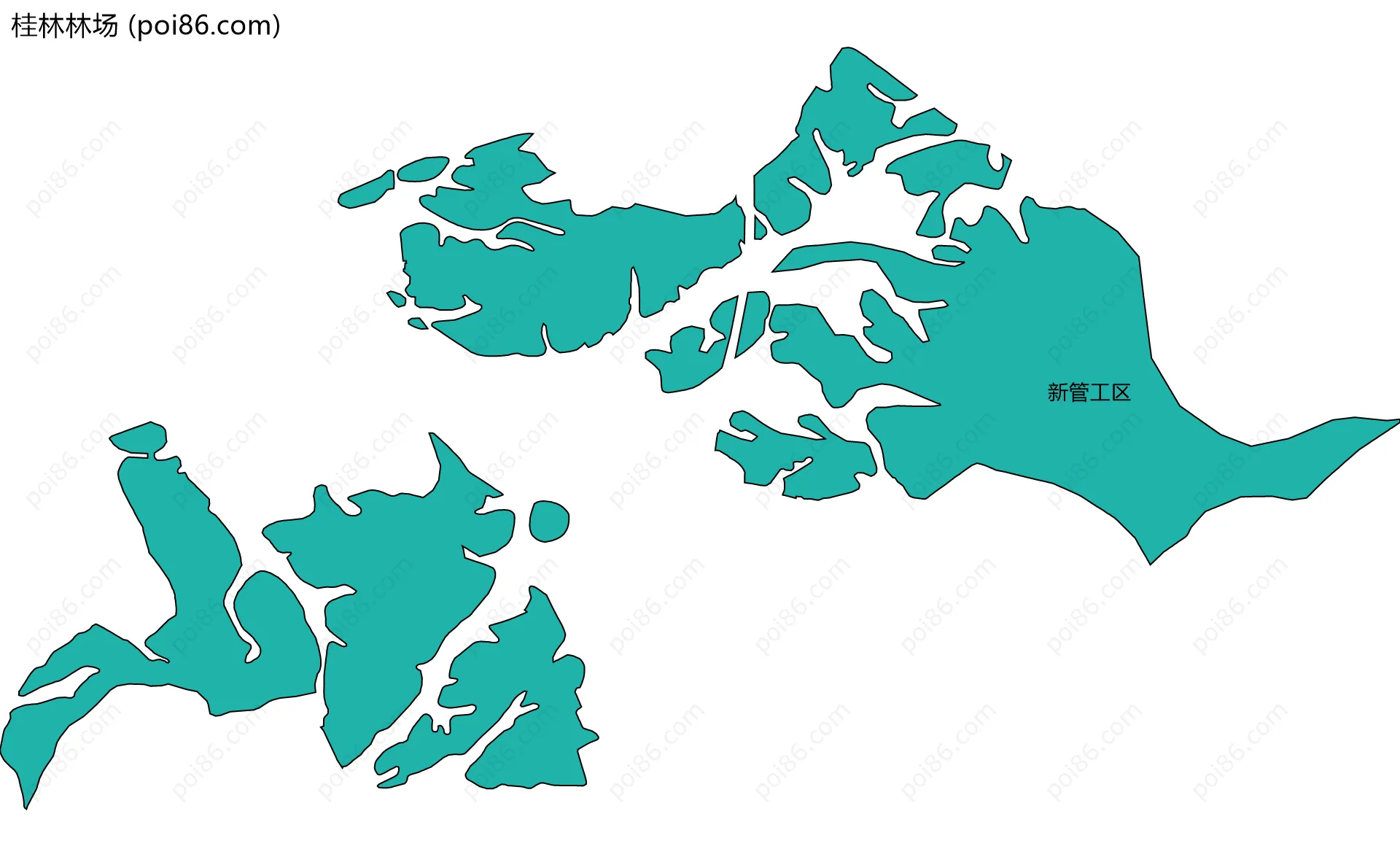 桂林林场边界地图(五级行政区划)