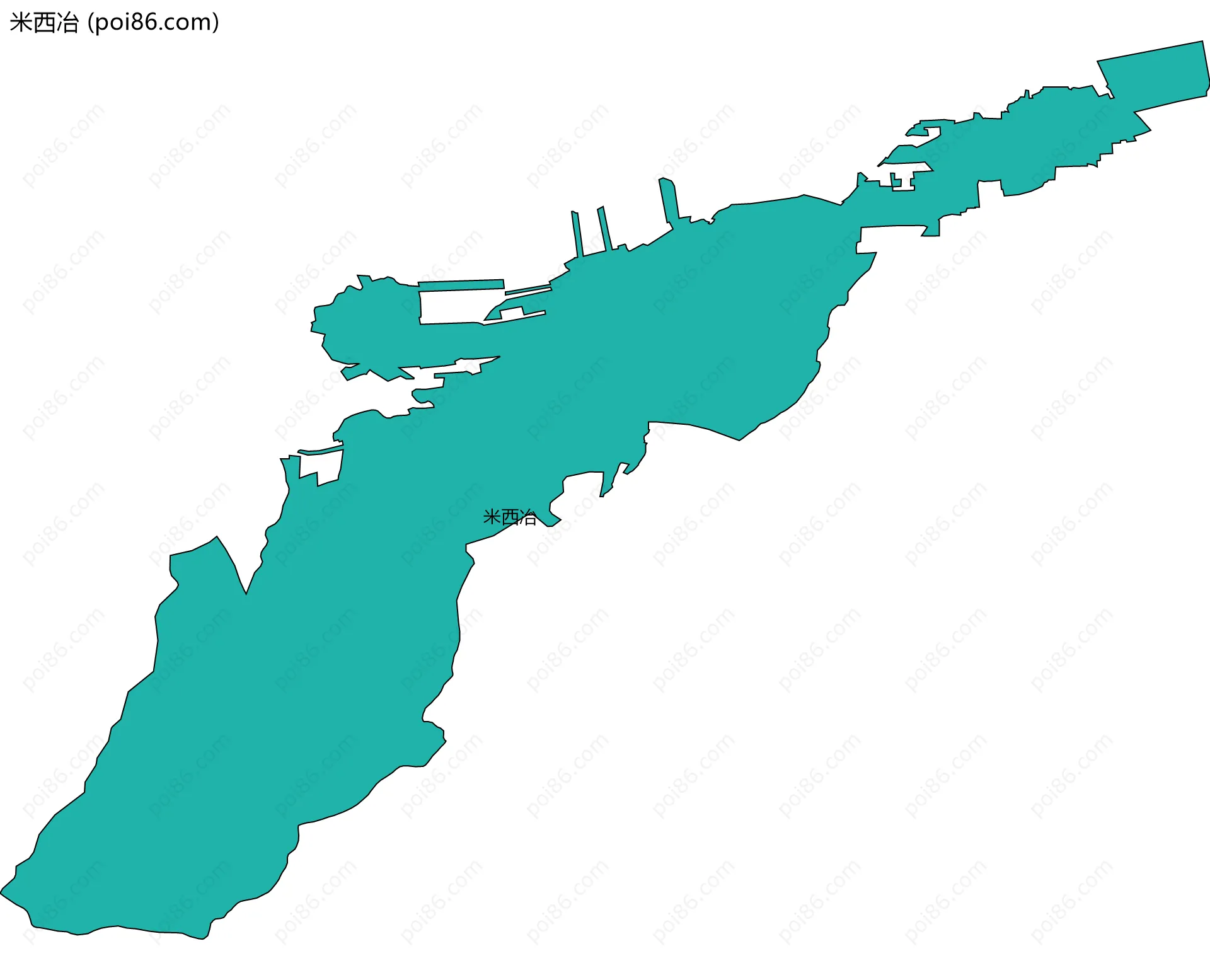 米西冶边界地图