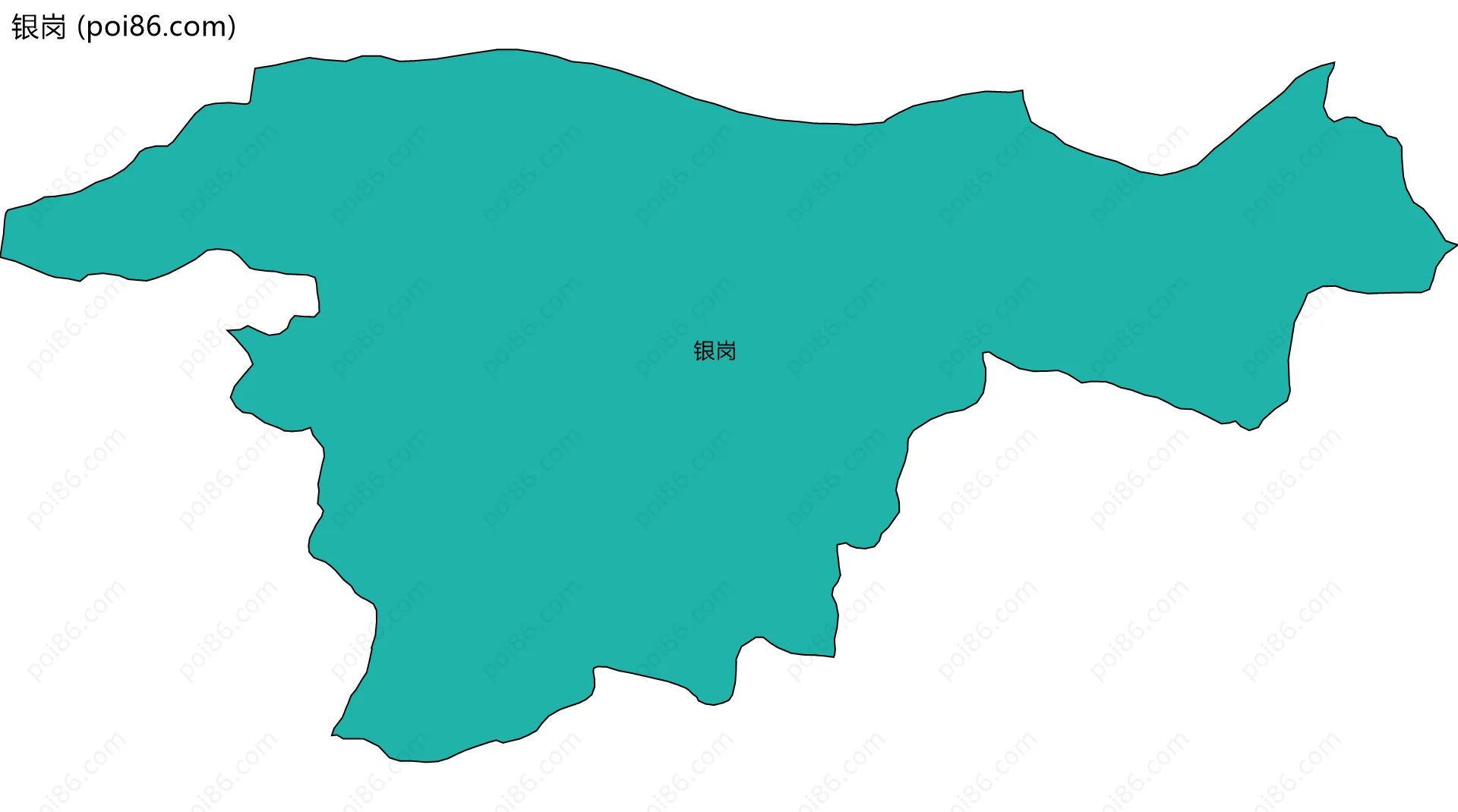 银岗边界地图