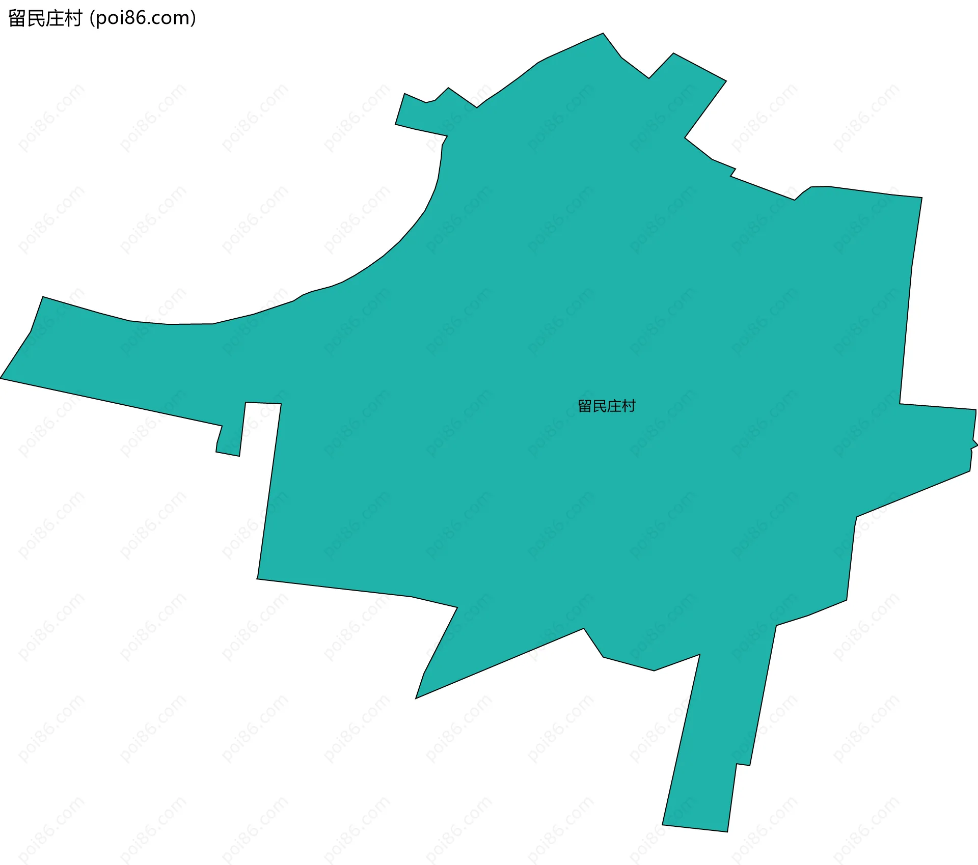 留民庄村边界地图