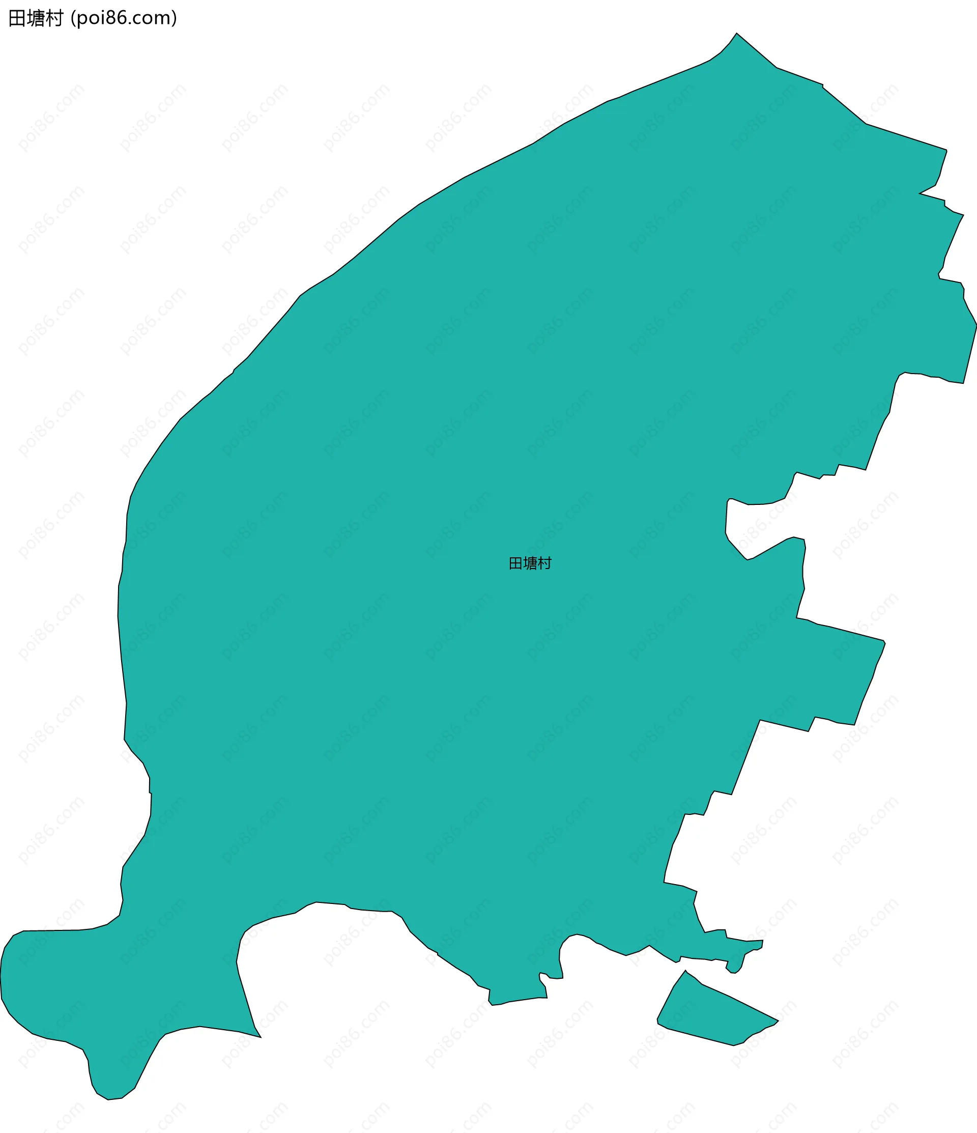 田塘村边界地图