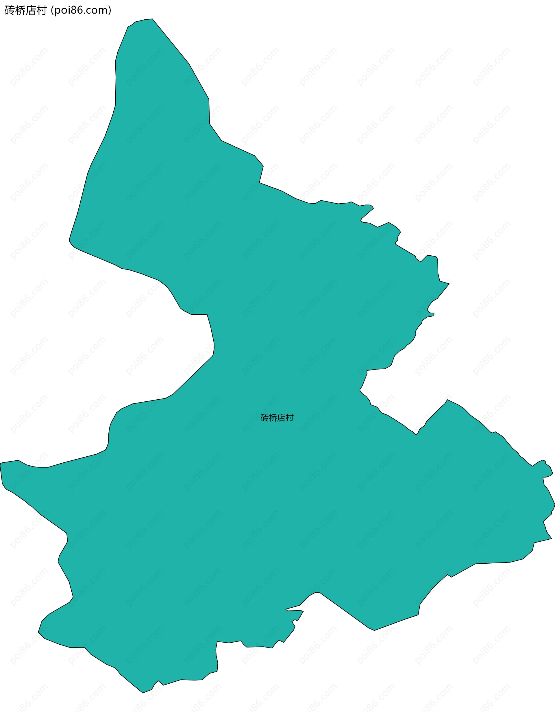 砖桥店村边界地图