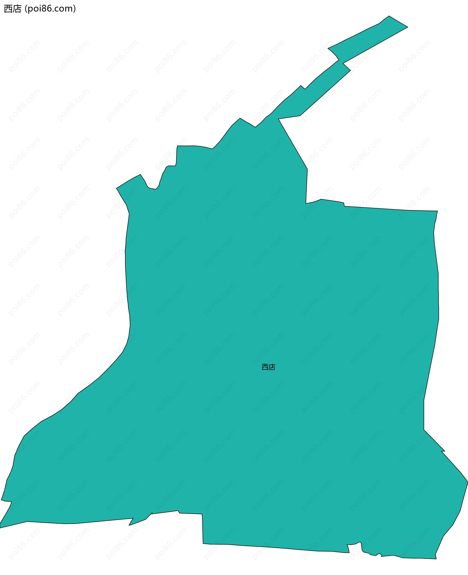 西店边界地图