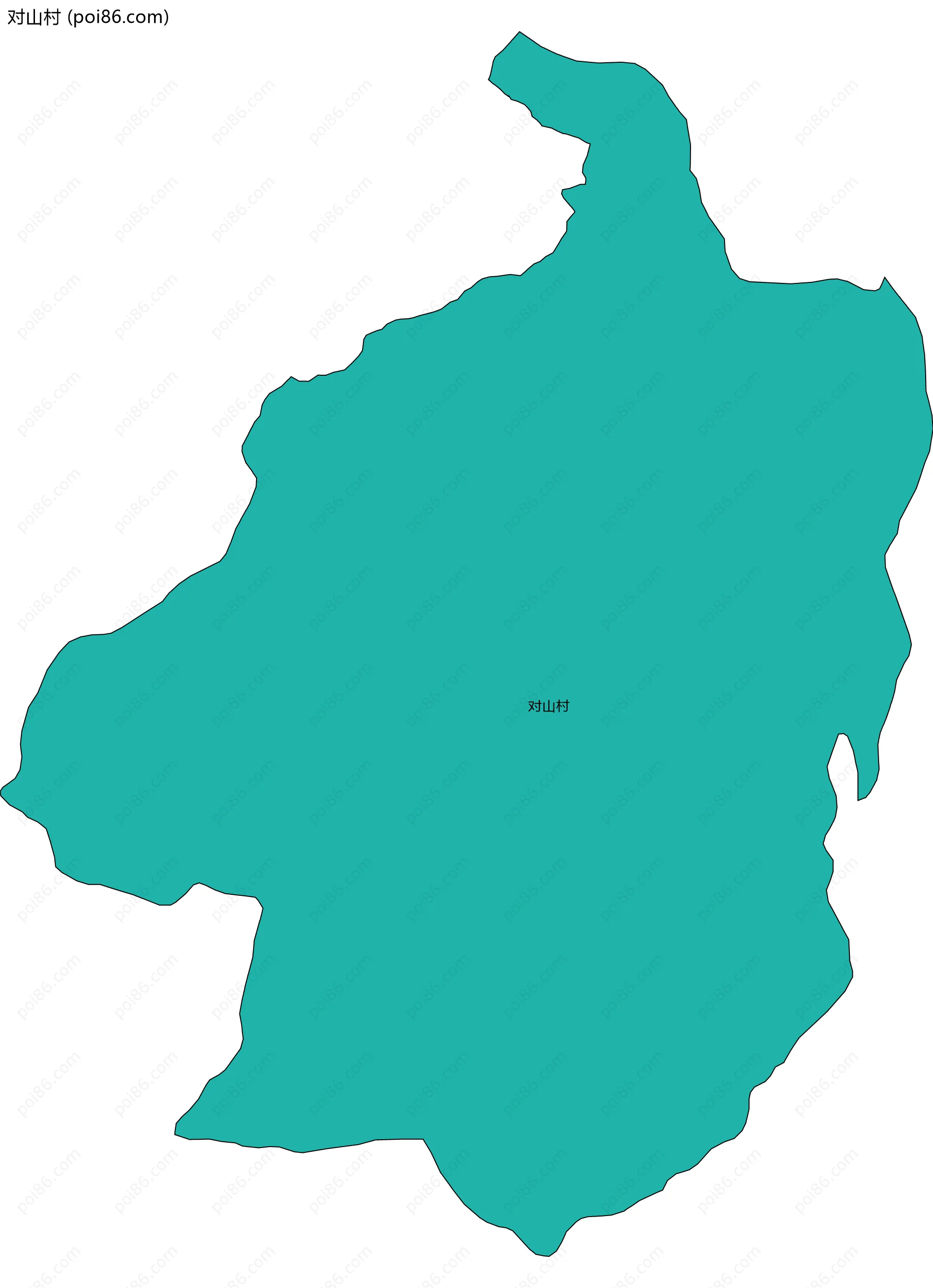 对山村边界地图