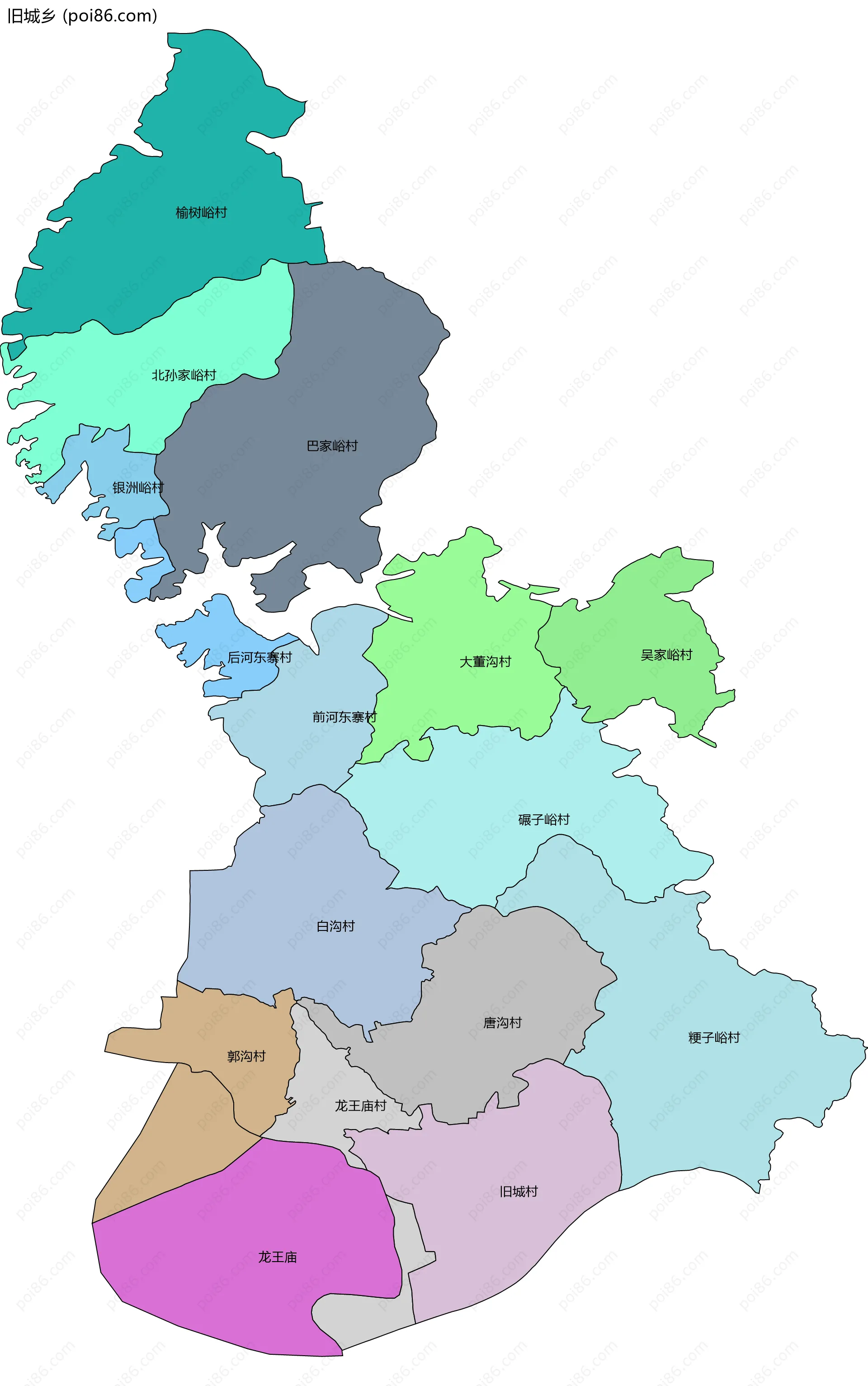 旧城乡边界地图(五级行政区划)