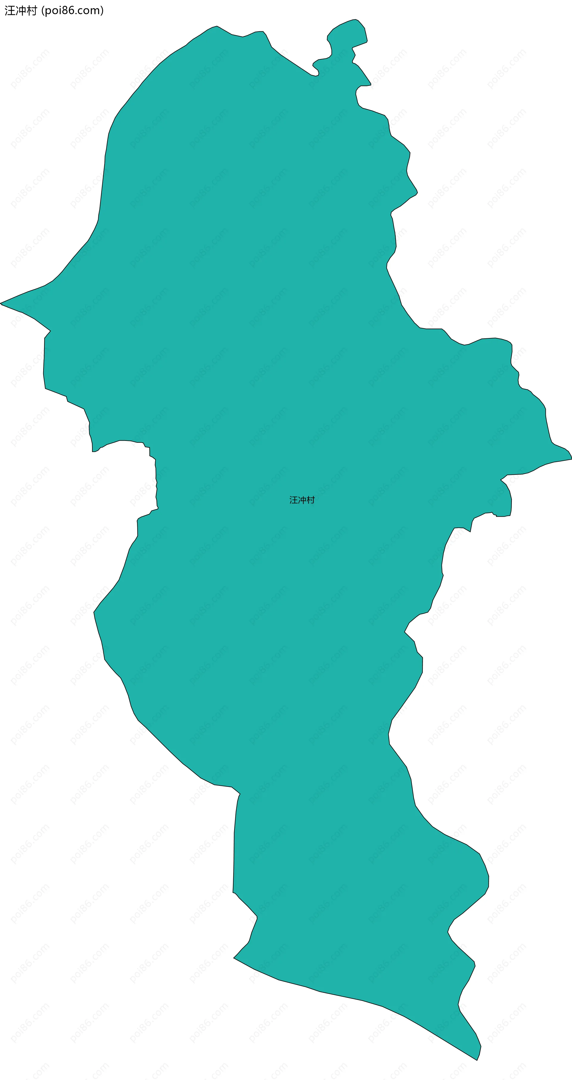 汪冲村边界地图