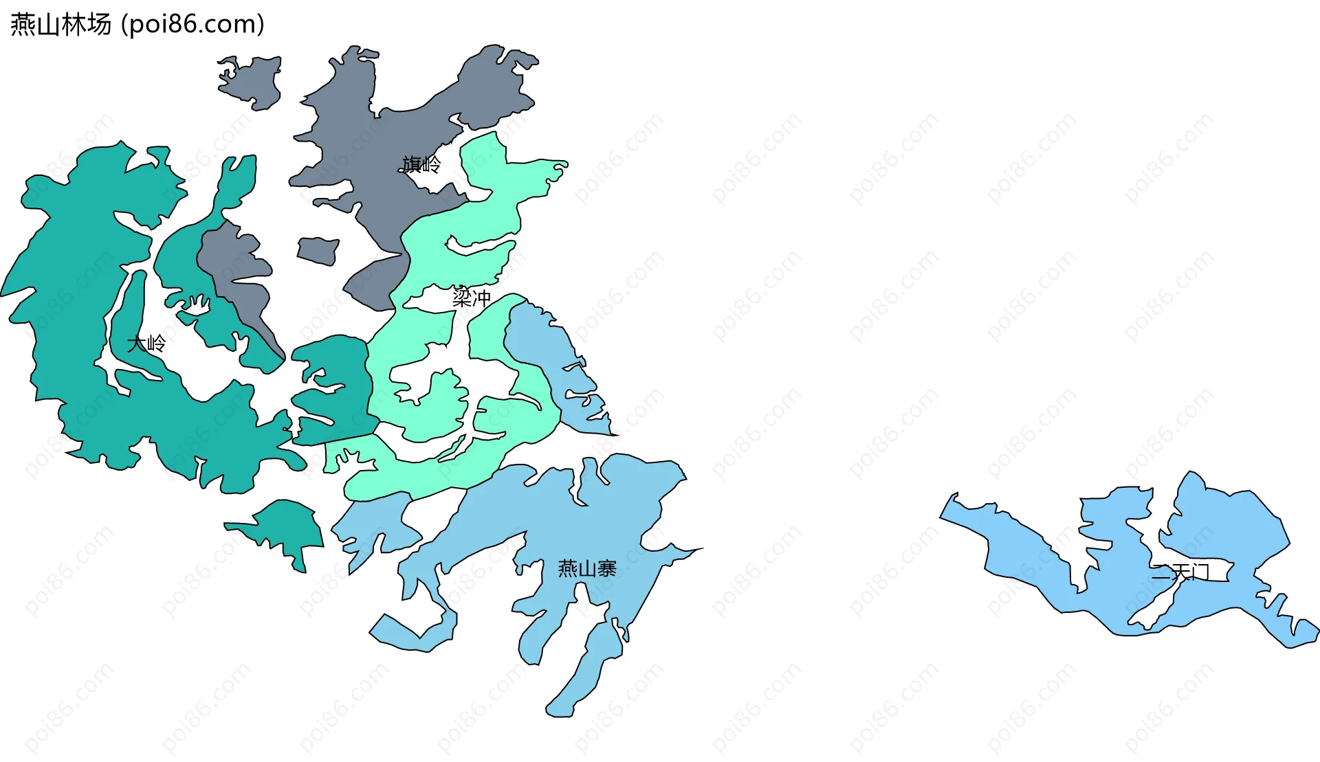 燕山林场边界地图(五级行政区划)