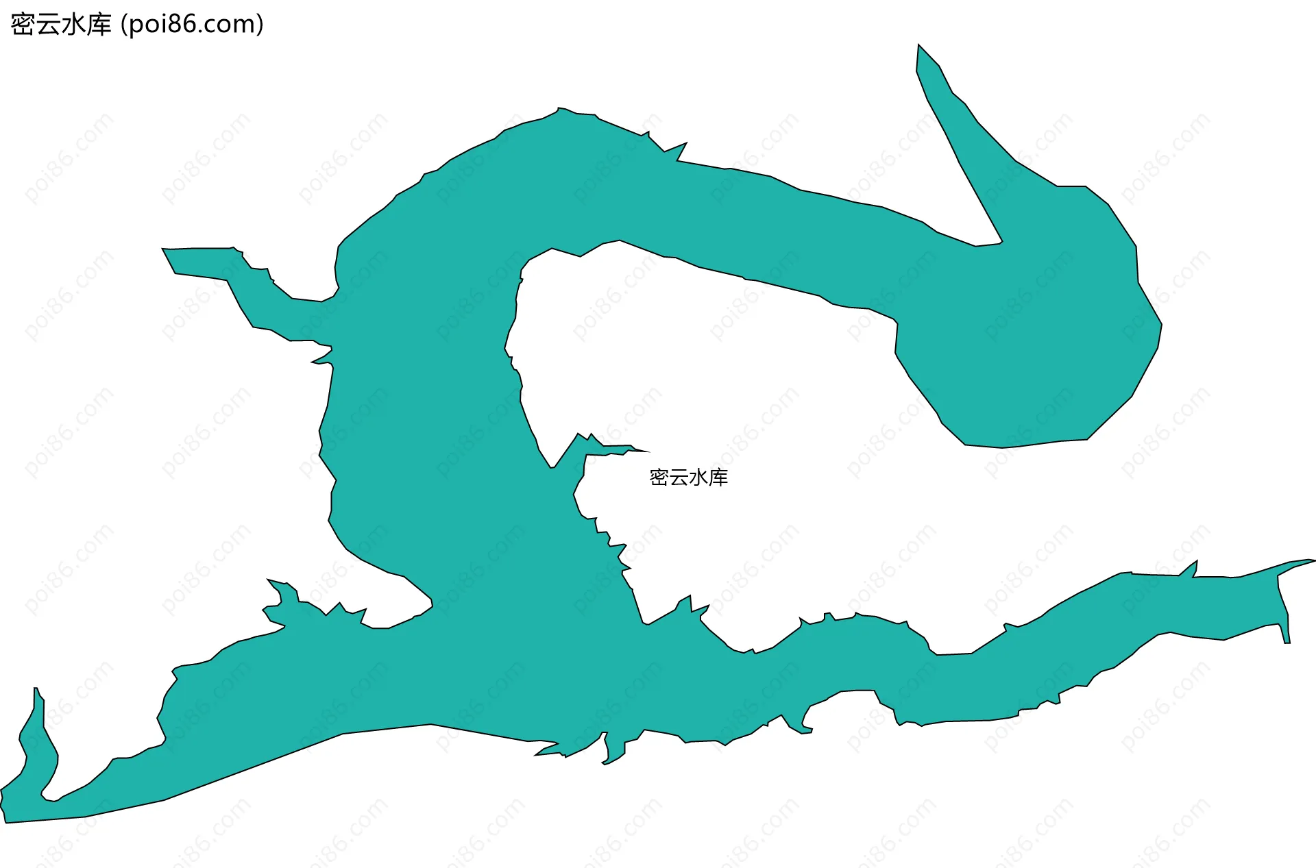 密云水库边界地图