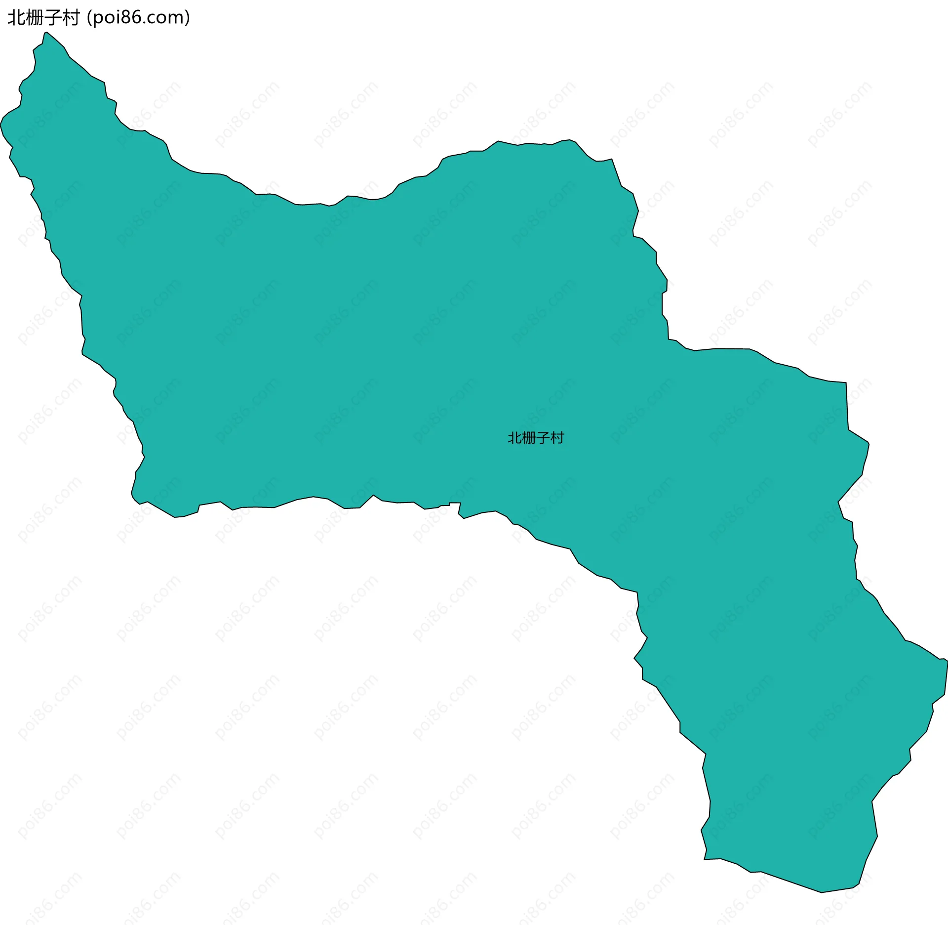 北栅子村边界地图