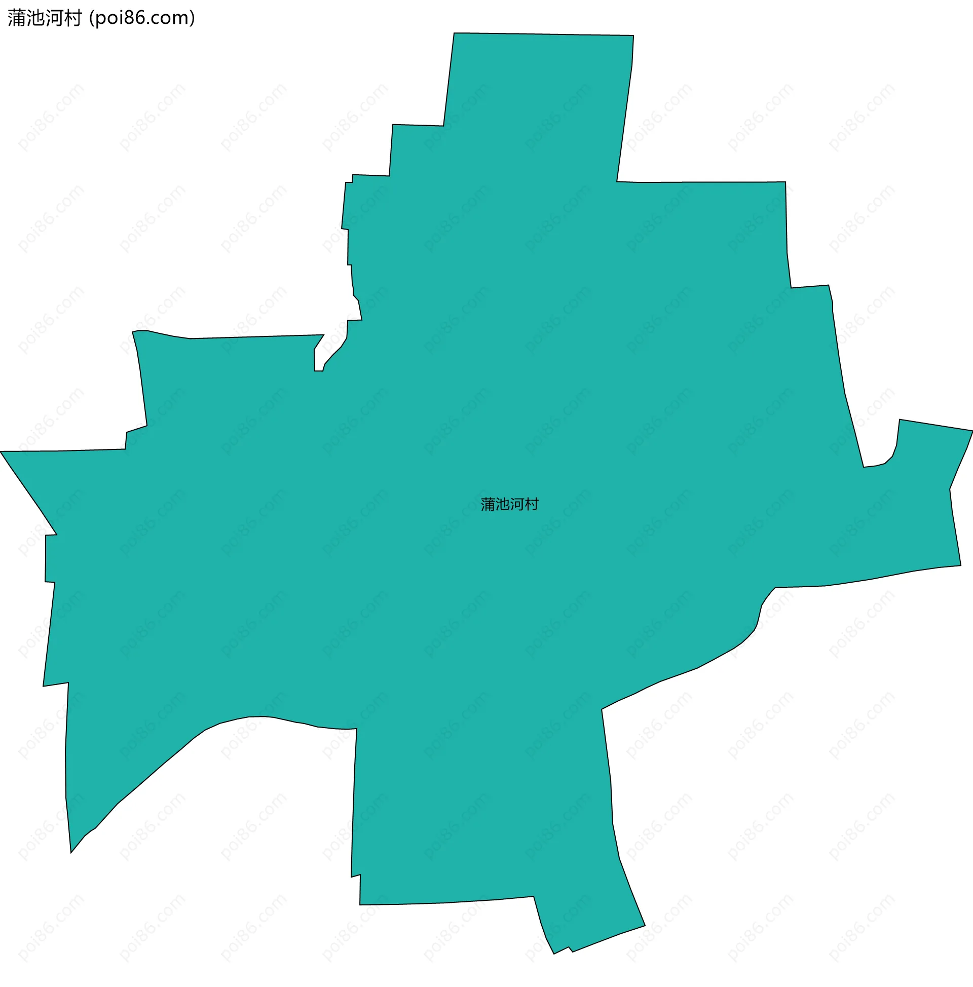 蒲池河村边界地图