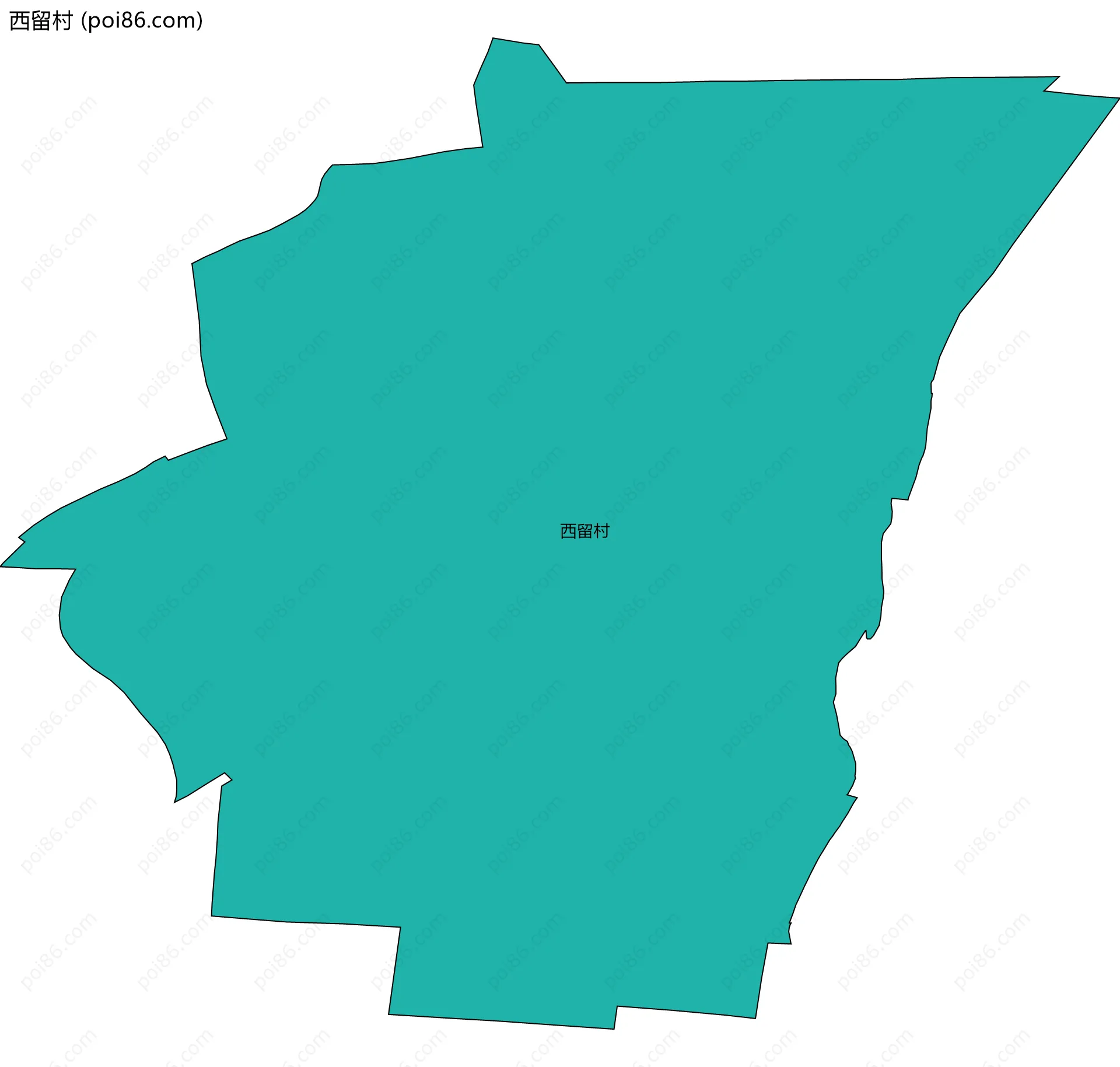 西留村边界地图