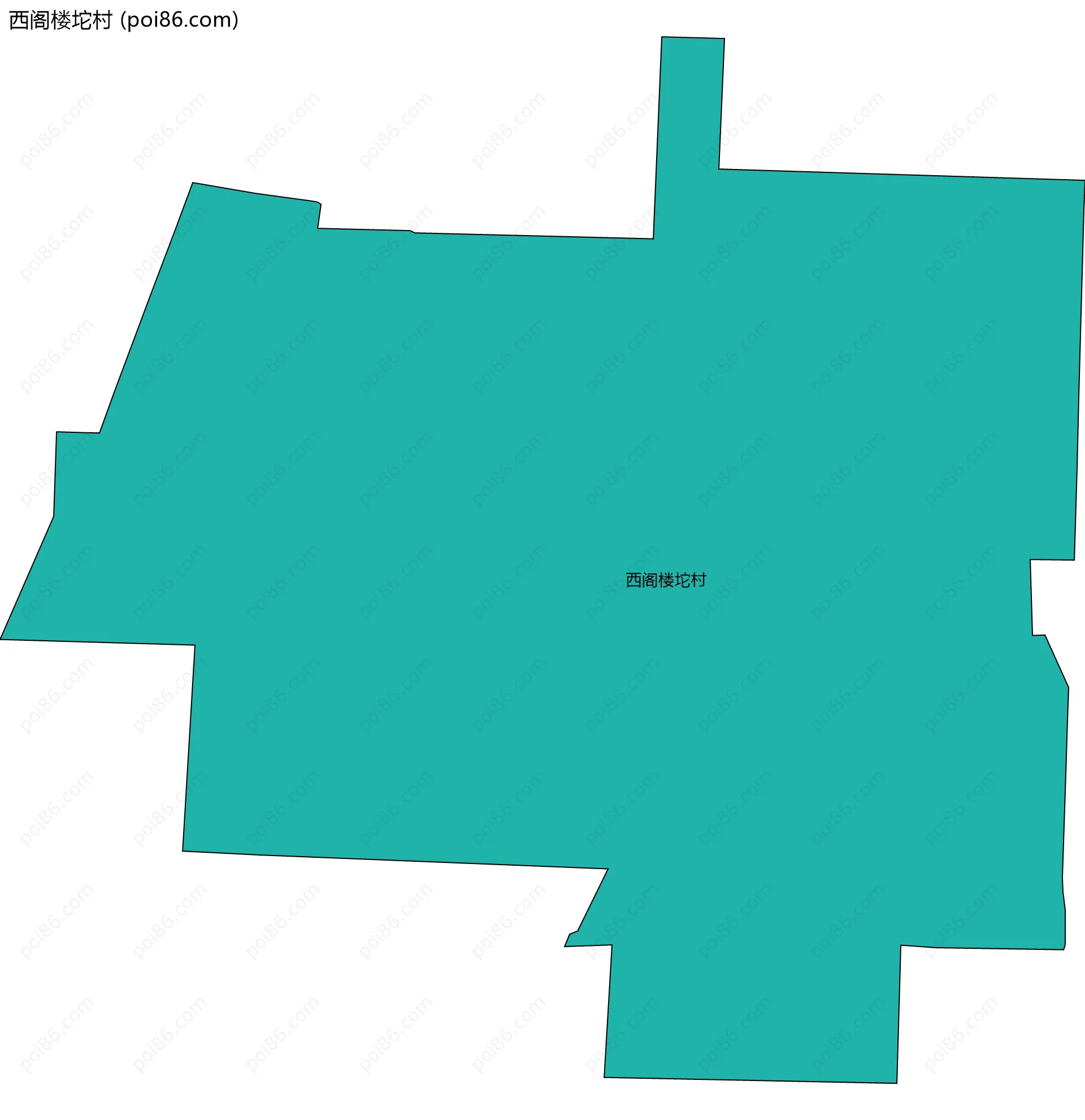 西阁楼坨村边界地图