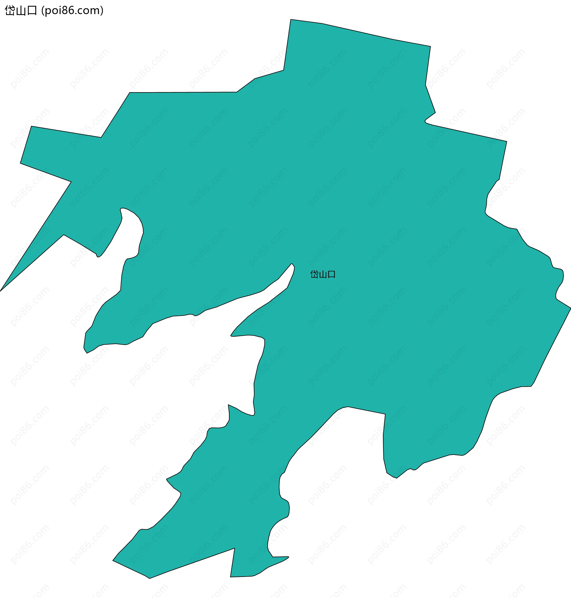 岱山口边界地图
