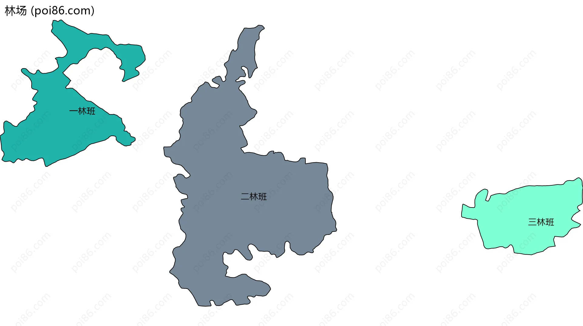 林场边界地图(五级行政区划)