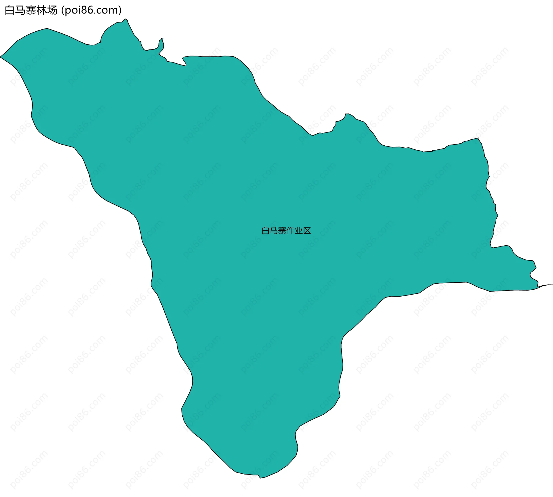 白马寨林场边界地图(五级行政区划)