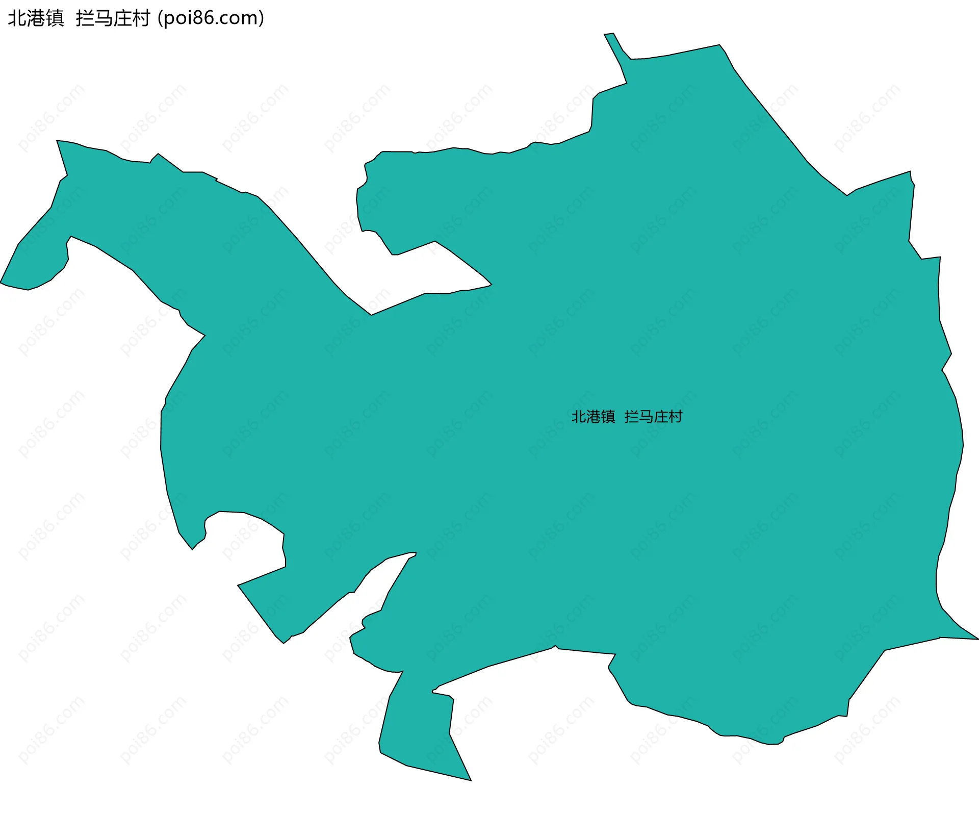 北港镇  拦马庄村边界地图