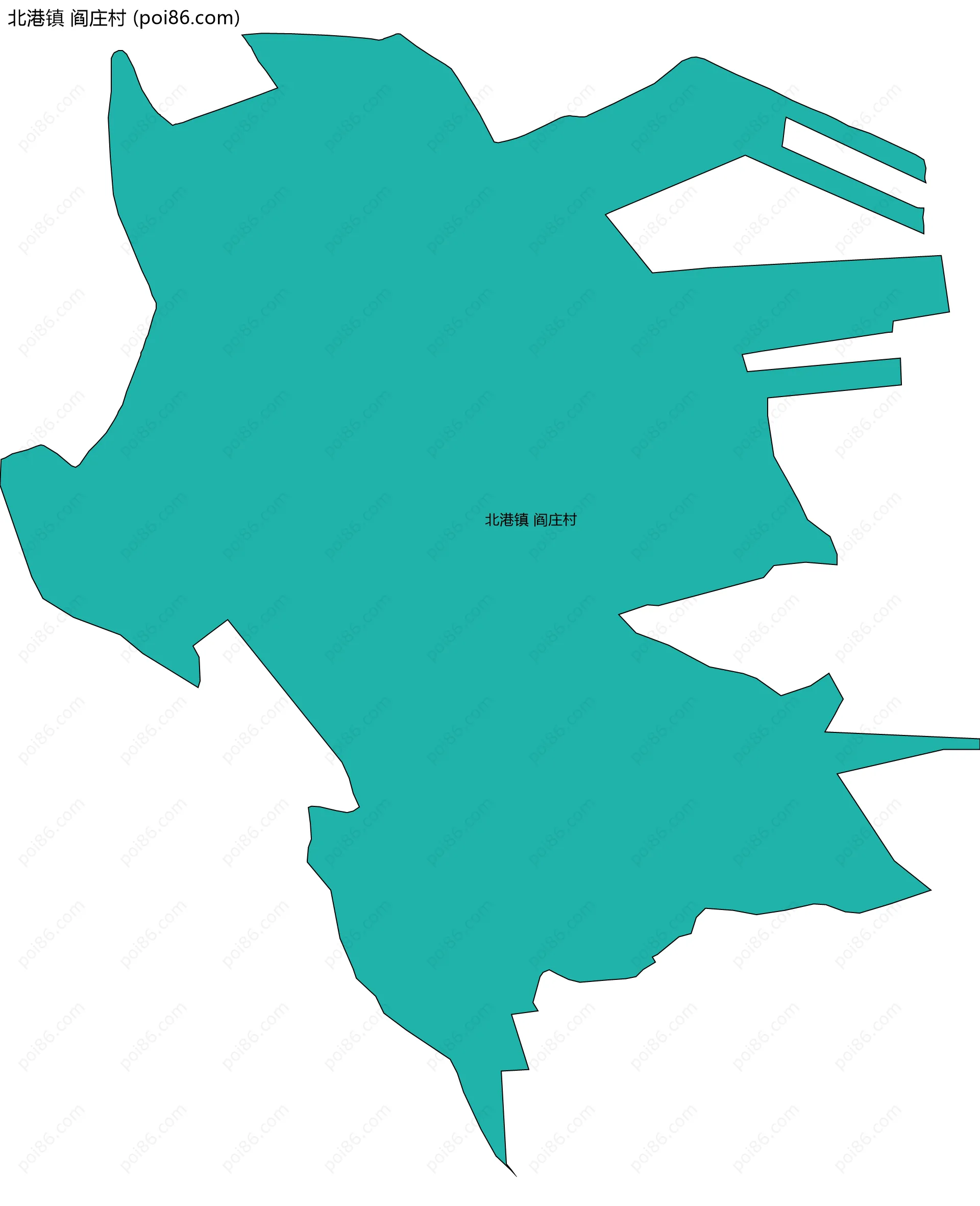 北港镇 阎庄村边界地图