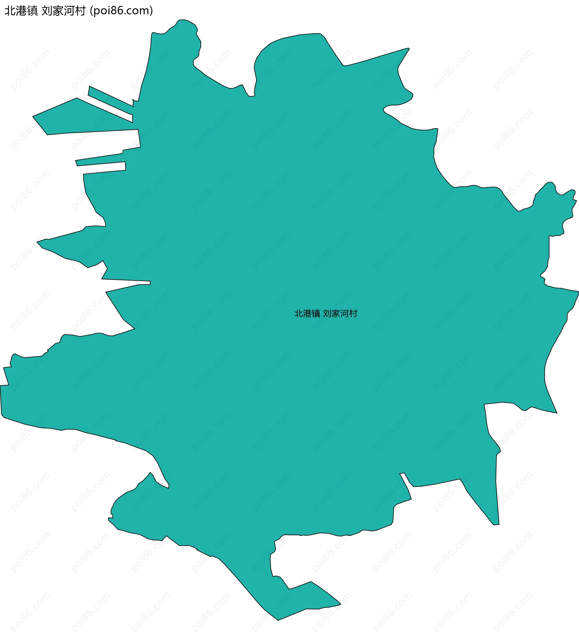 北港镇 刘家河村边界地图