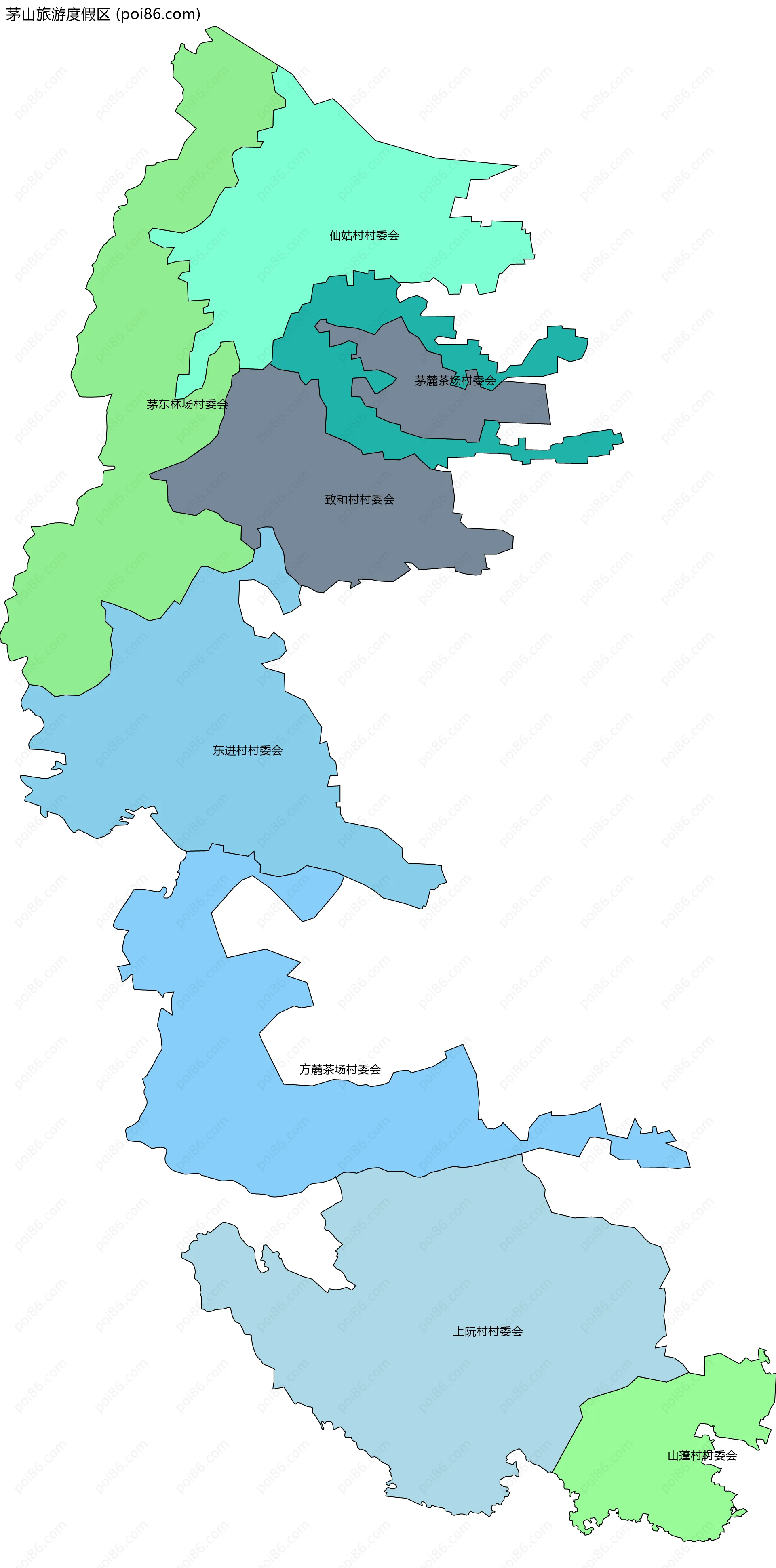 茅山旅游度假区边界地图(五级行政区划)