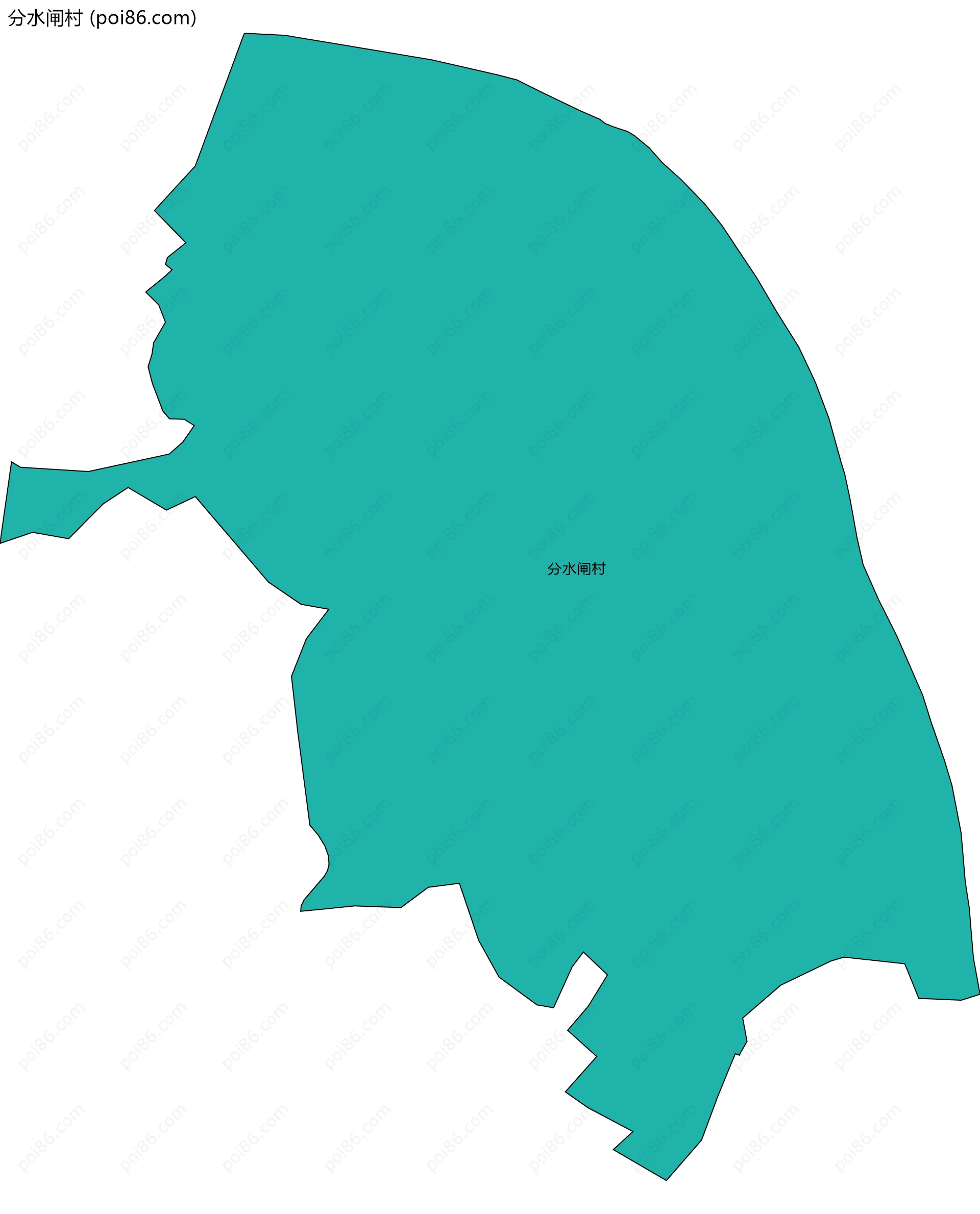 分水闸村边界地图