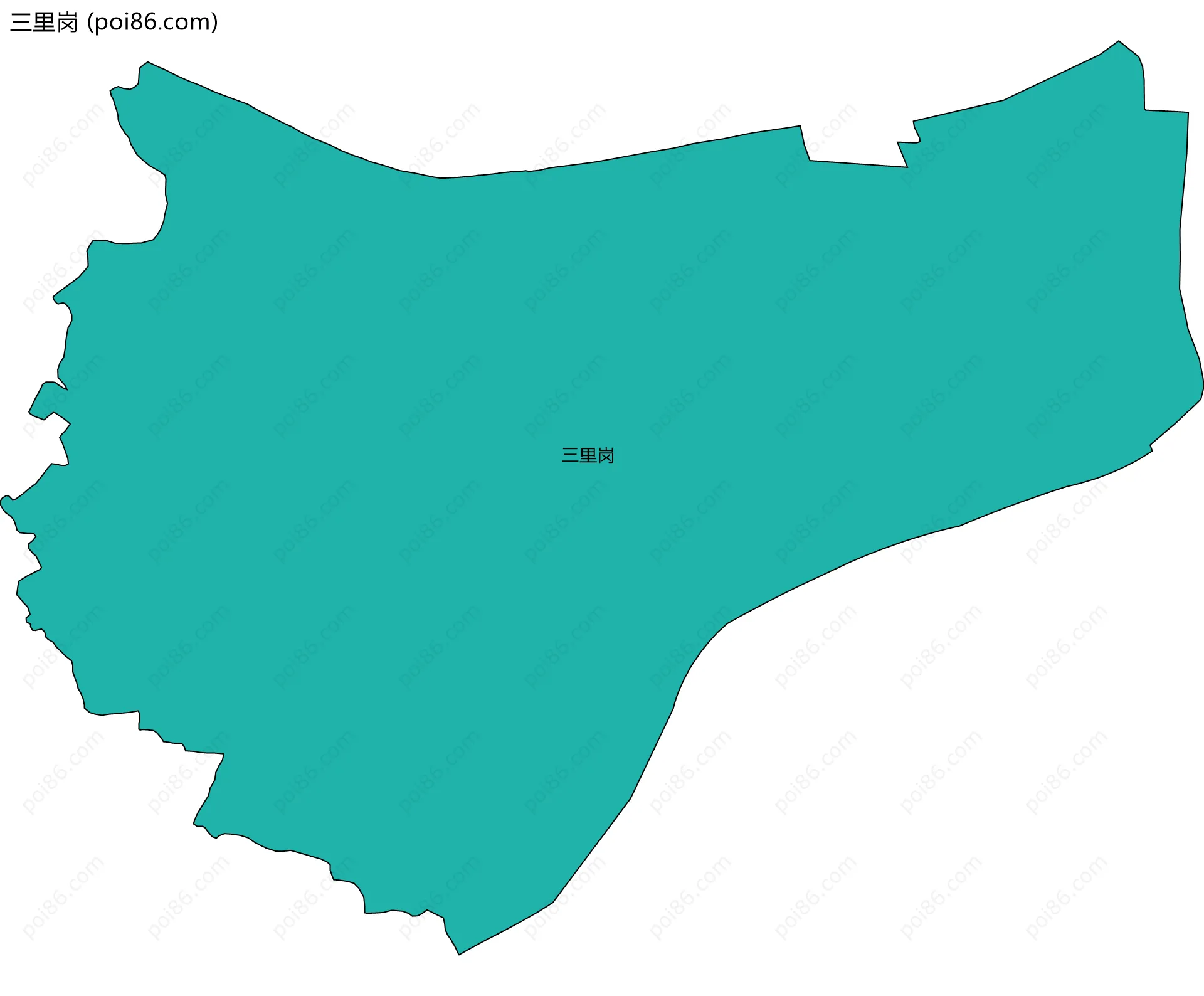 三里岗边界地图
