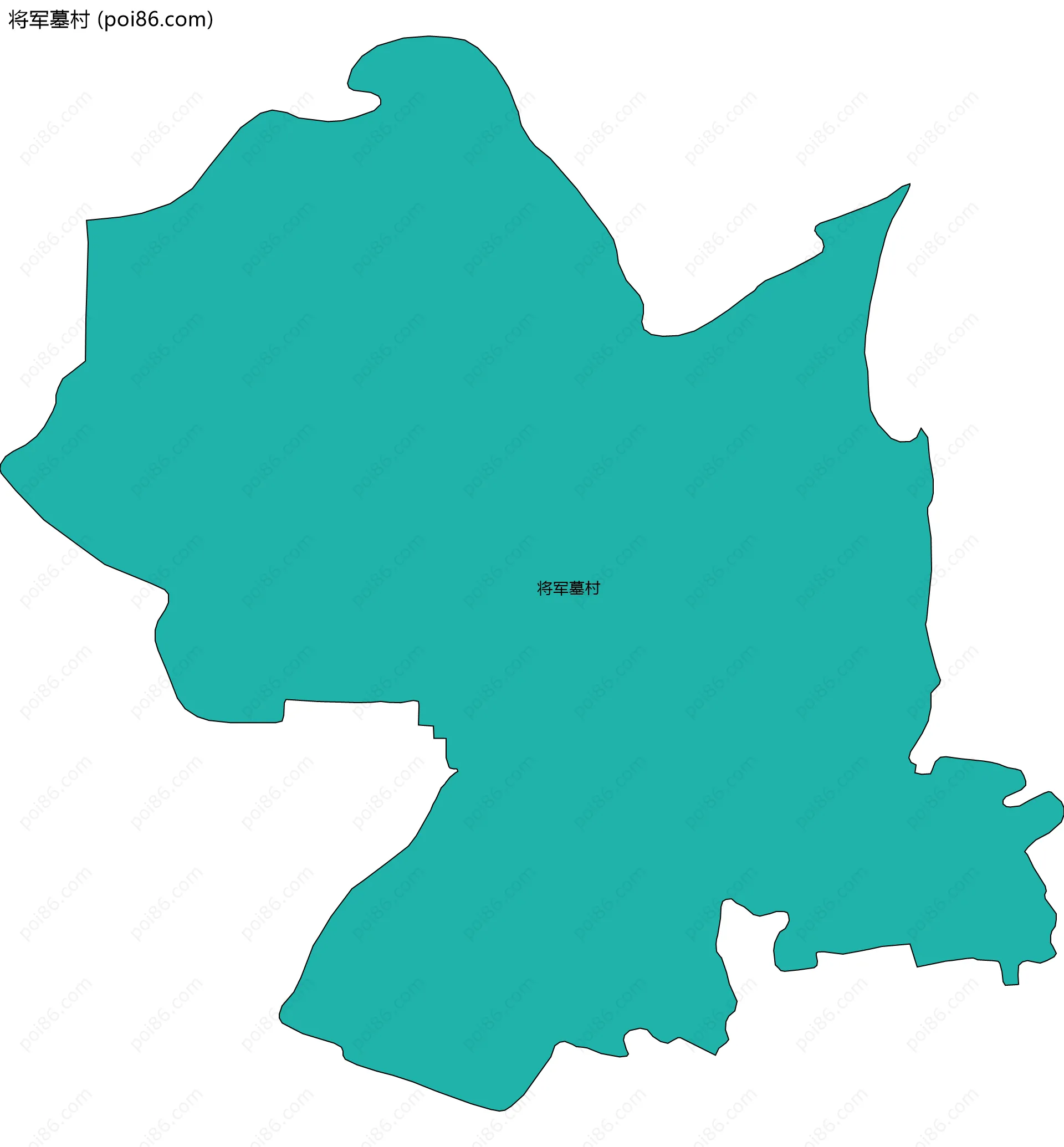 将军墓村边界地图