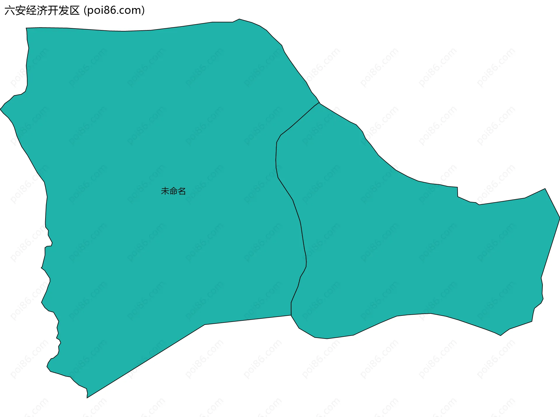 六安经济开发区边界地图(五级行政区划)