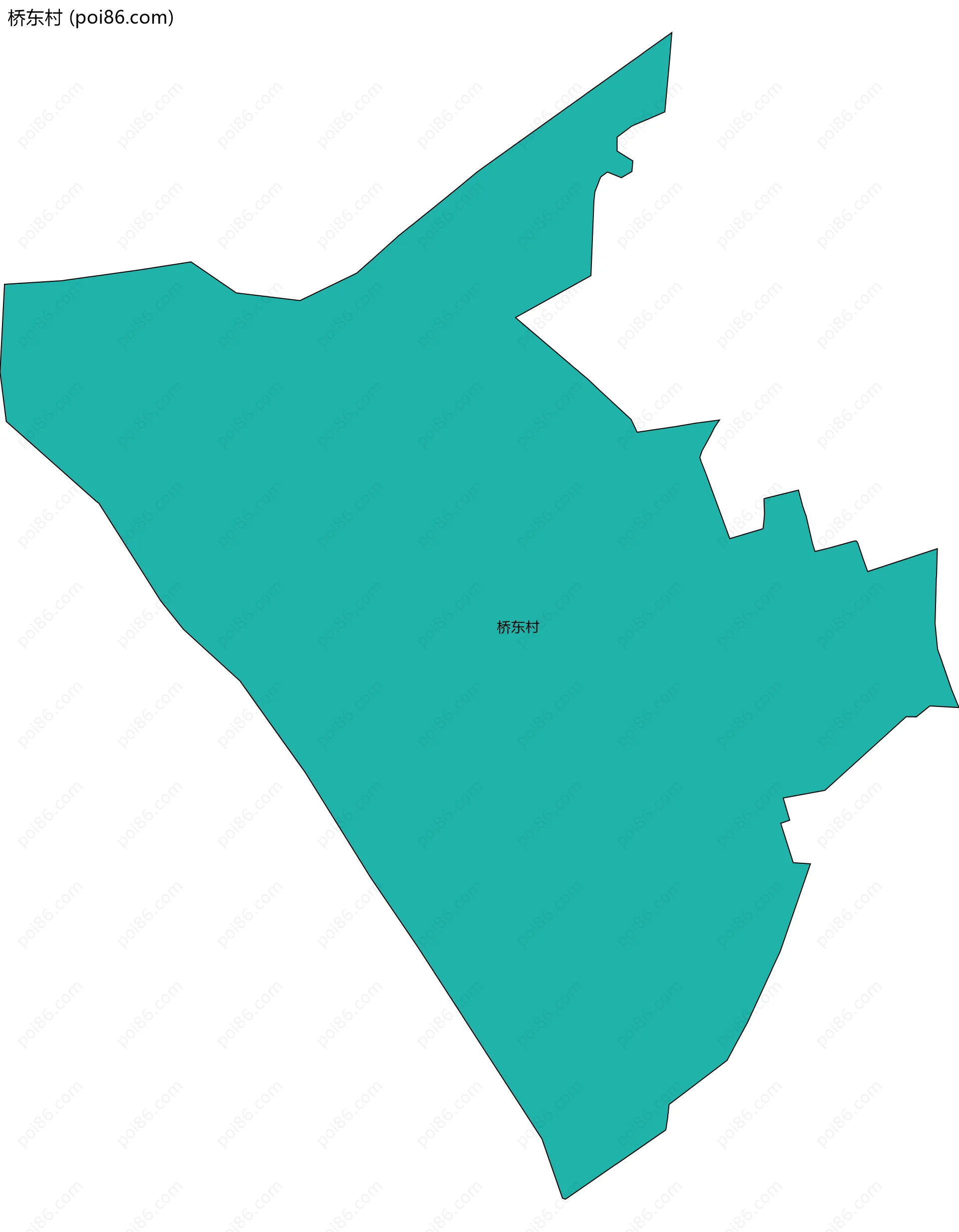 桥东村边界地图