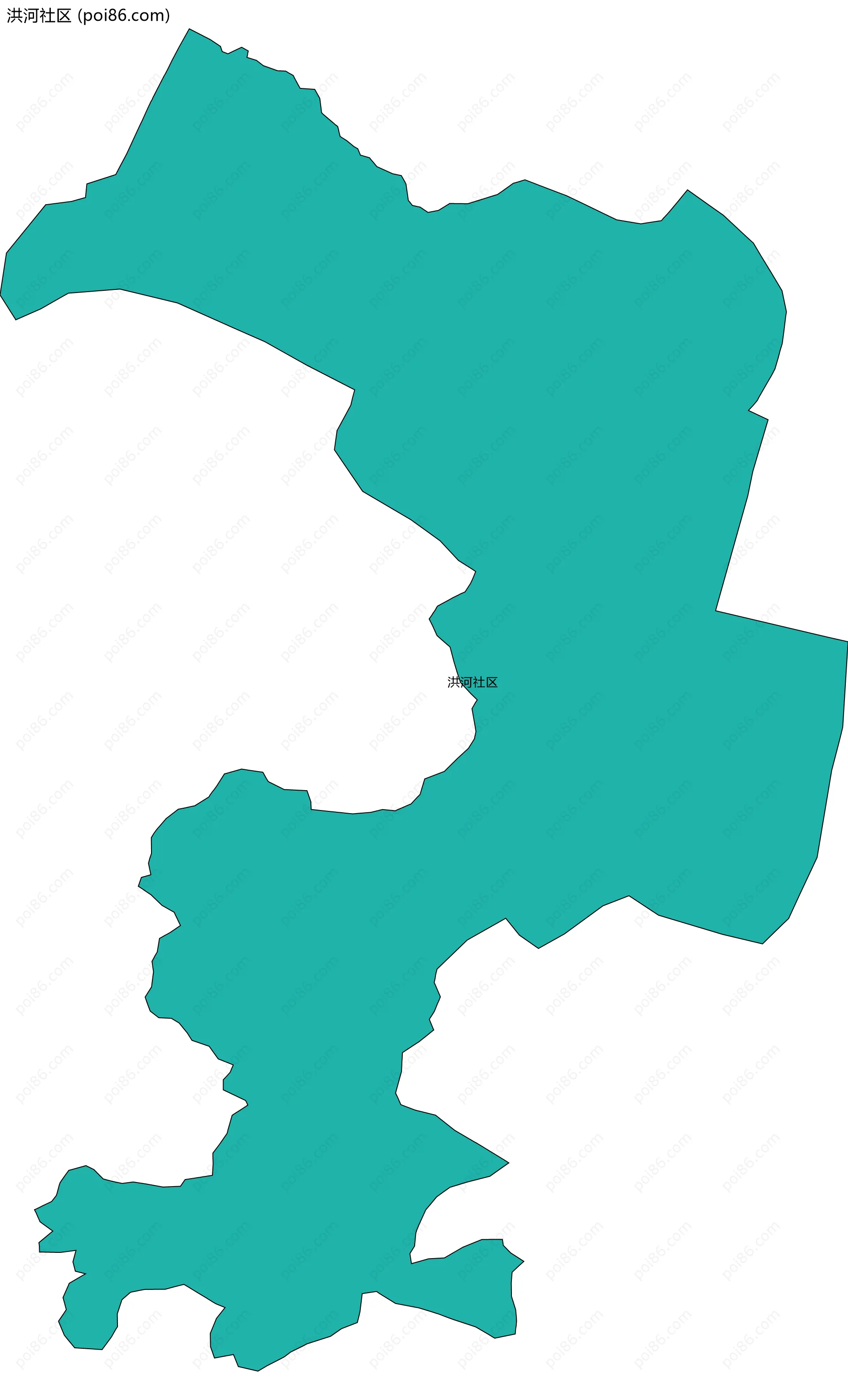 洪河社区边界地图