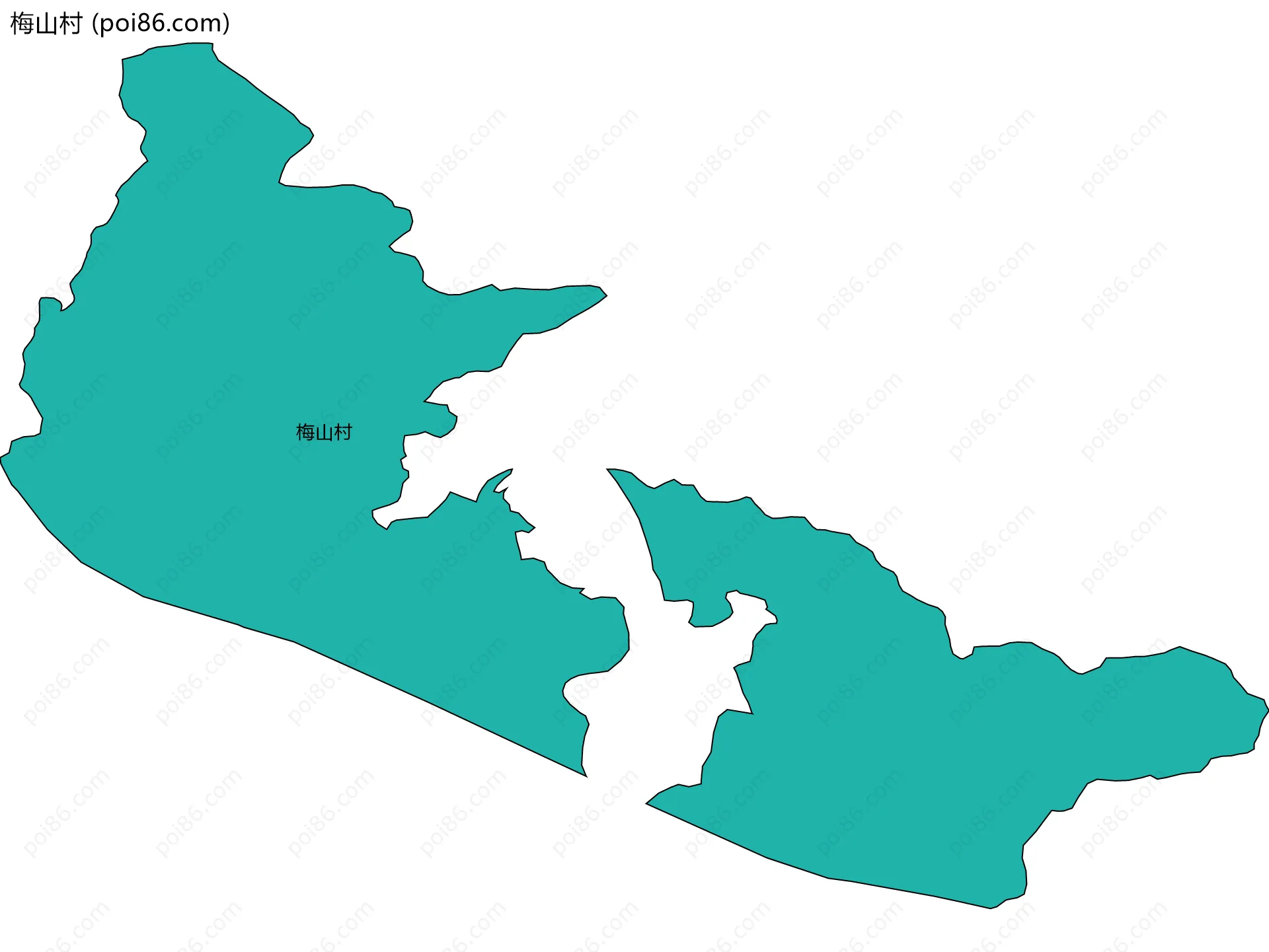 梅山村边界地图