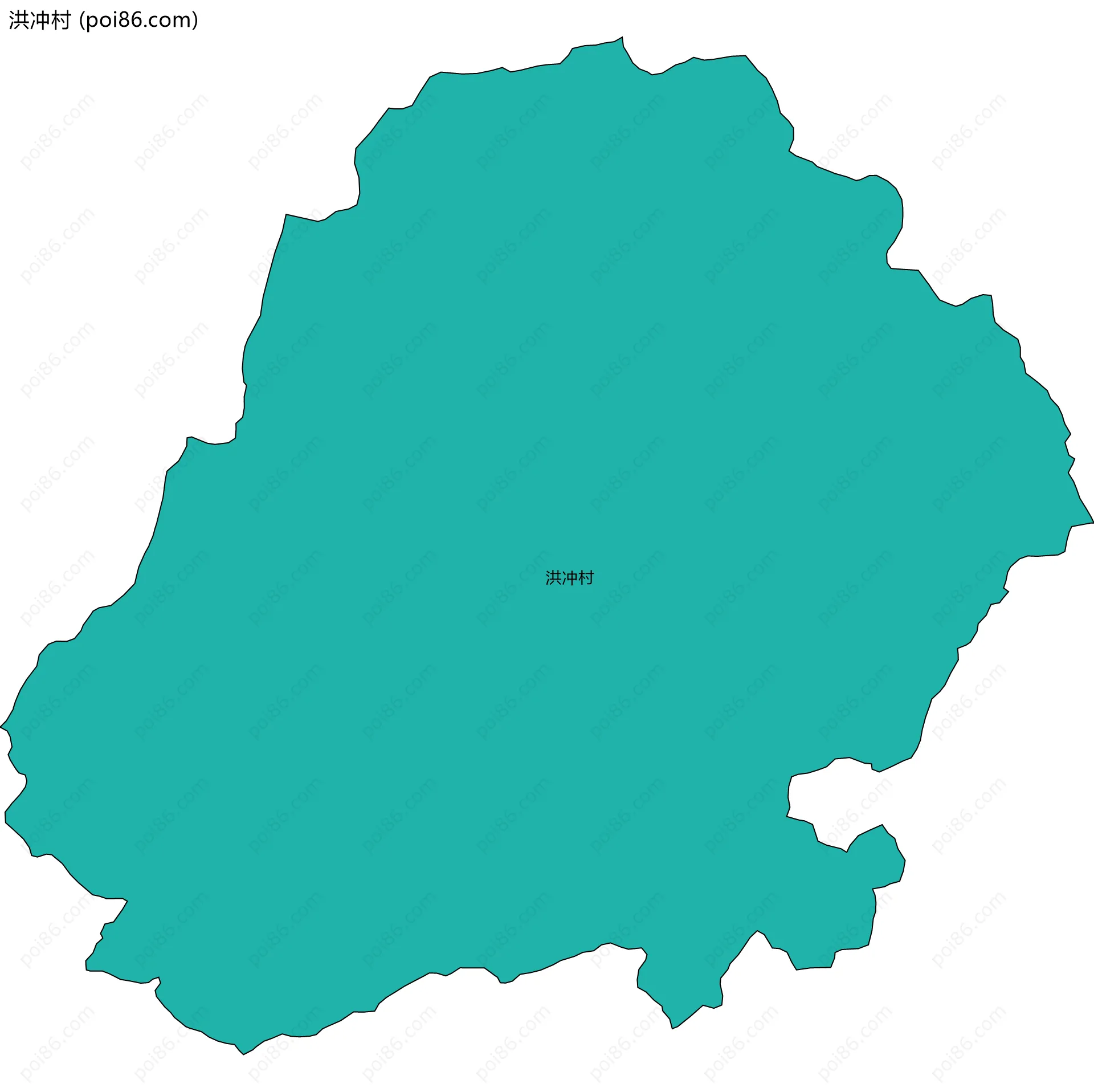 洪冲村边界地图
