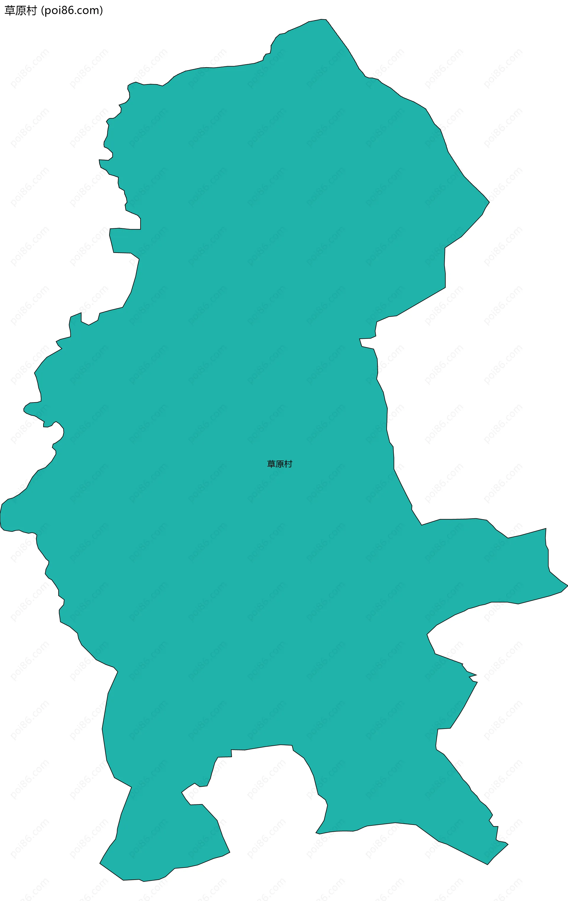 草原村边界地图