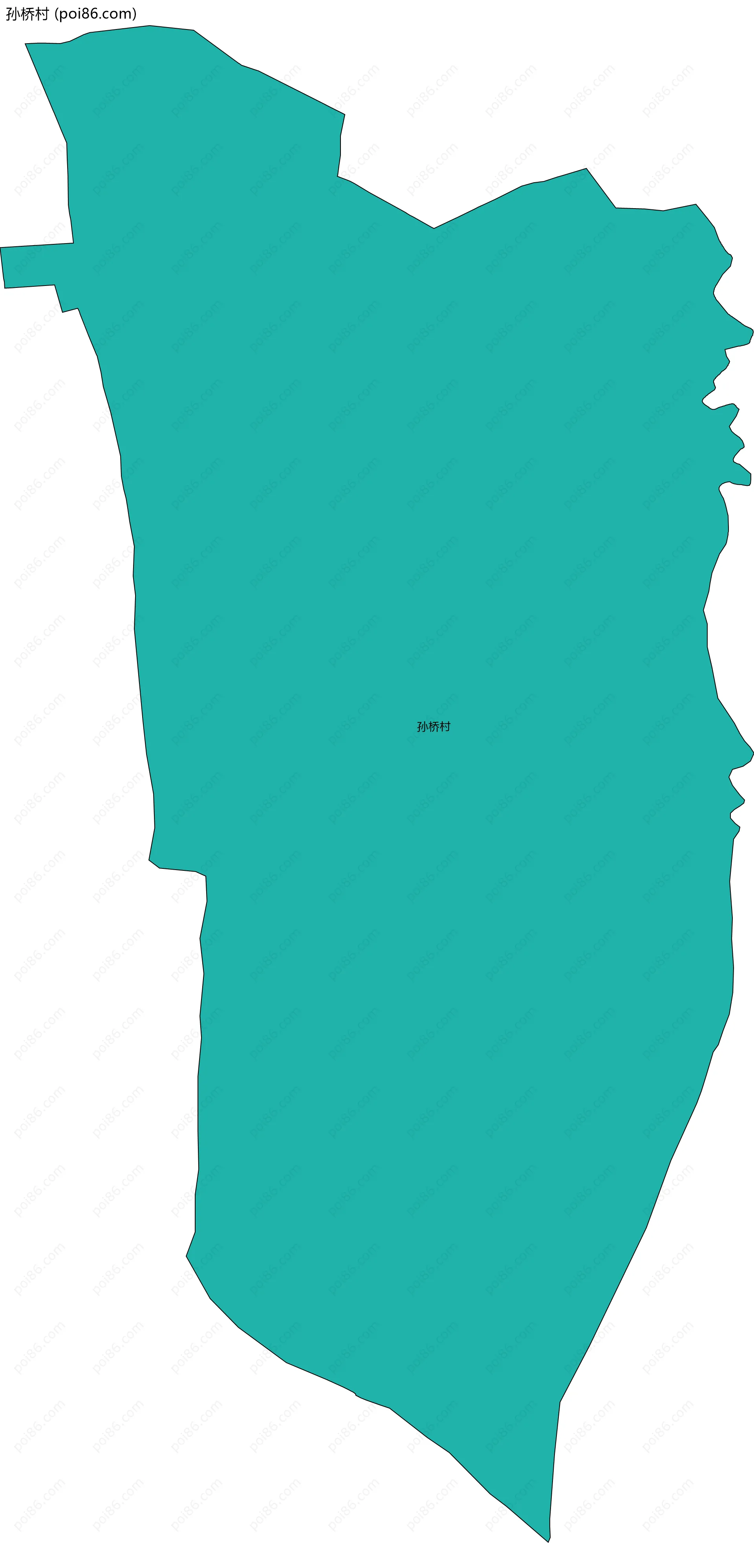 孙桥村边界地图