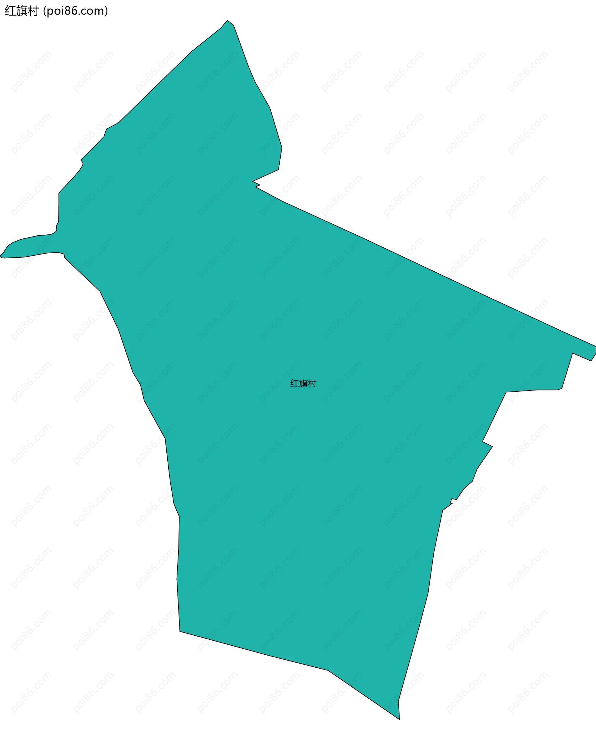 红旗村边界地图