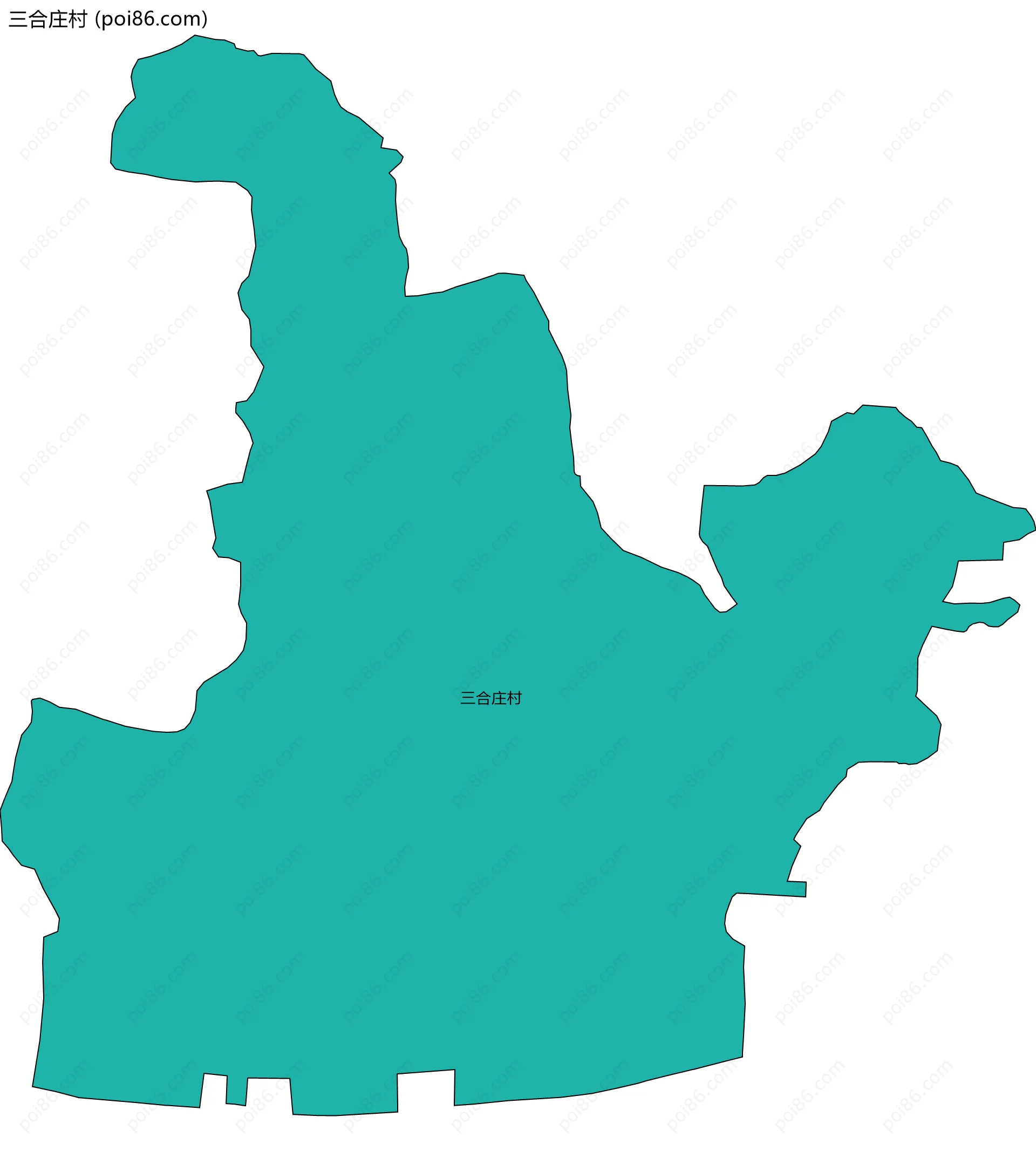 三合庄村边界地图